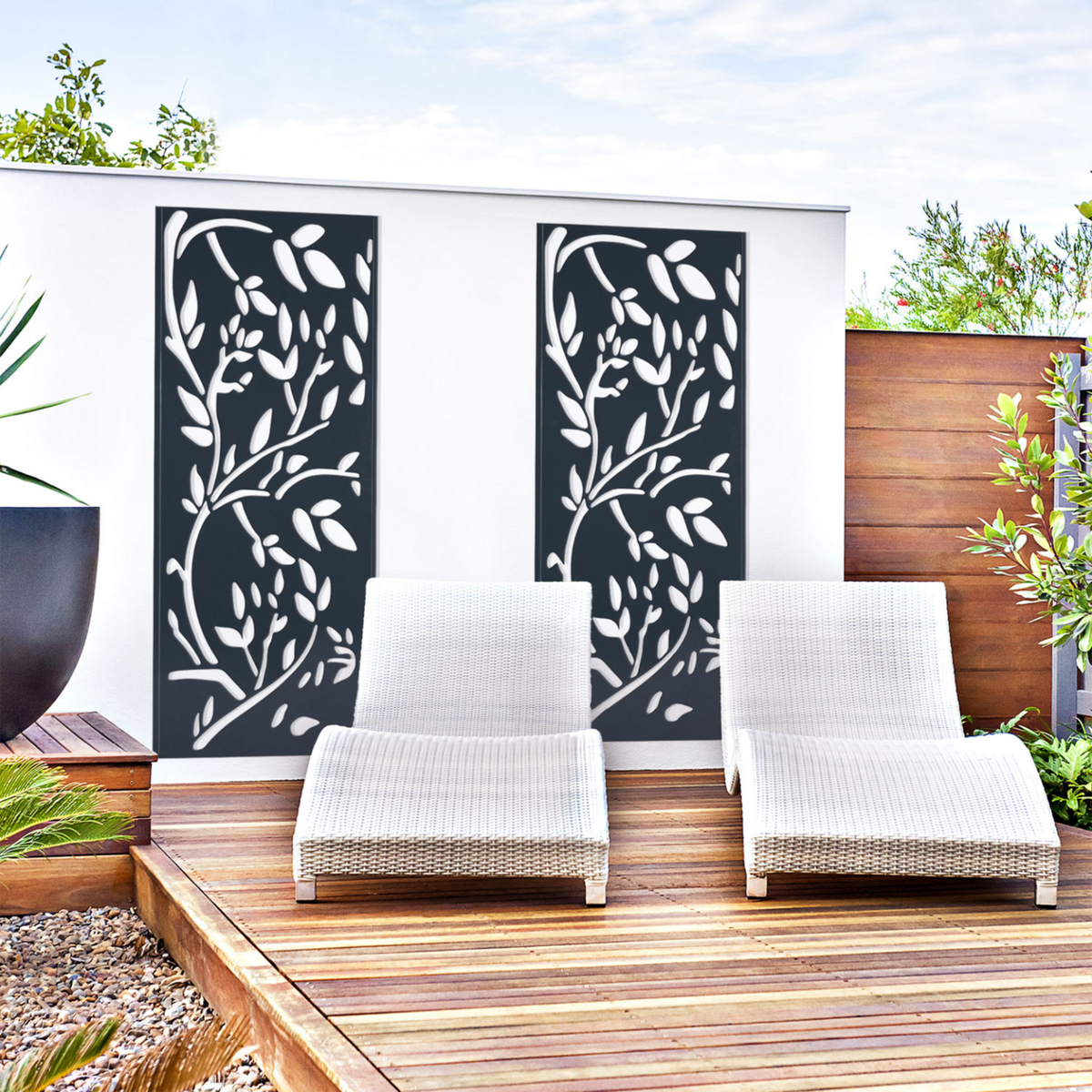 ID MARKET Panneau décoratif universel 150 x 50 CM LIS gris