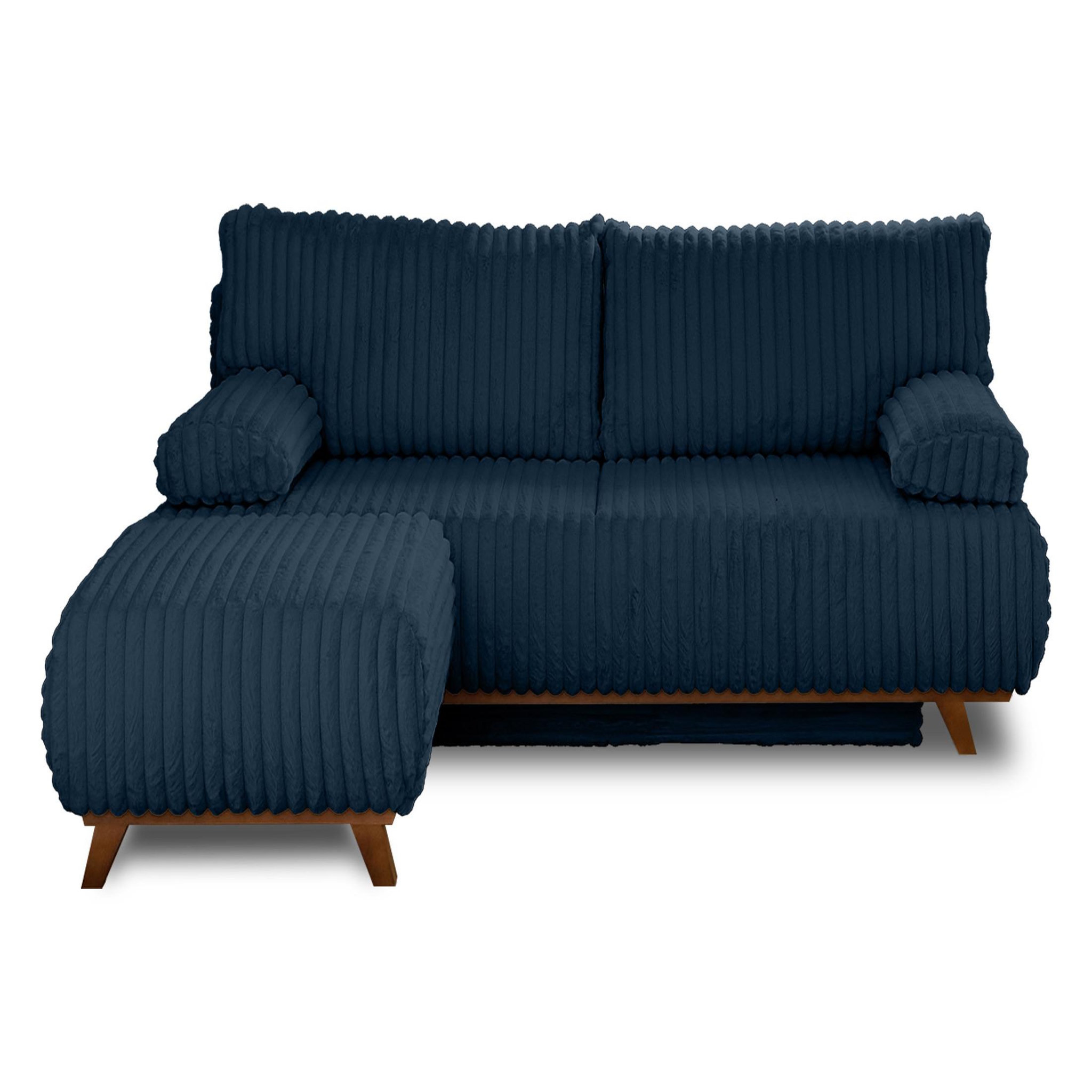 Voir la diapositive 1 : BEST MOBILIER Cristal - canapé 3 places - convertible avec coffre et pouf - en fausse fourrure côtelée