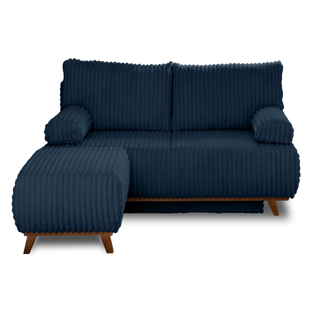 BEST MOBILIER Cristal - canapé 3 places - convertible avec coffre et pouf - en fausse fourrure côtelée