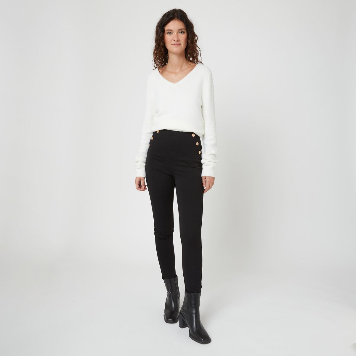 INEXTENSO Pantalon noir femme pas cher Auchan