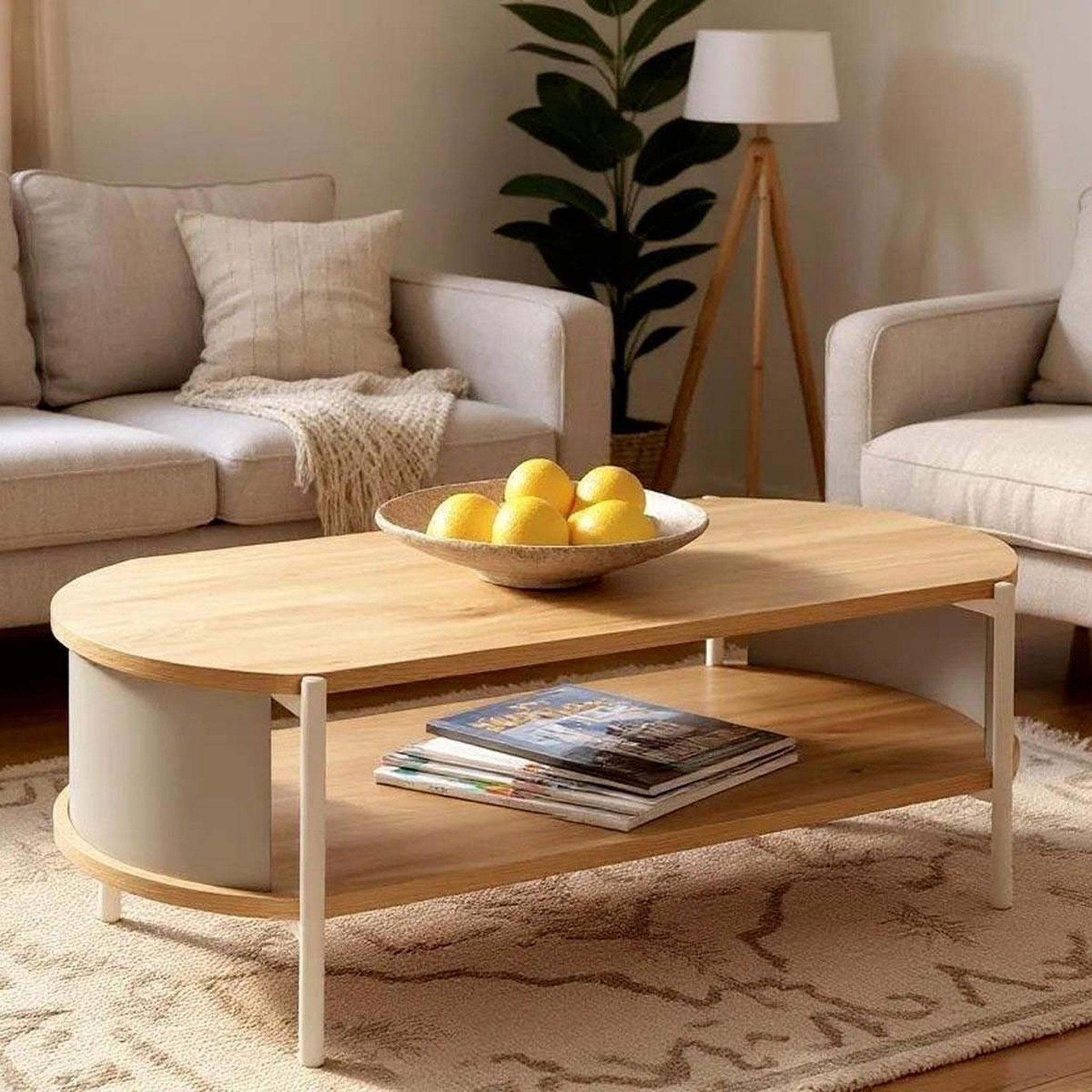 Voir la diapositive 4 : Paris Prix Table basse design  morphee  100cm naturel & gris