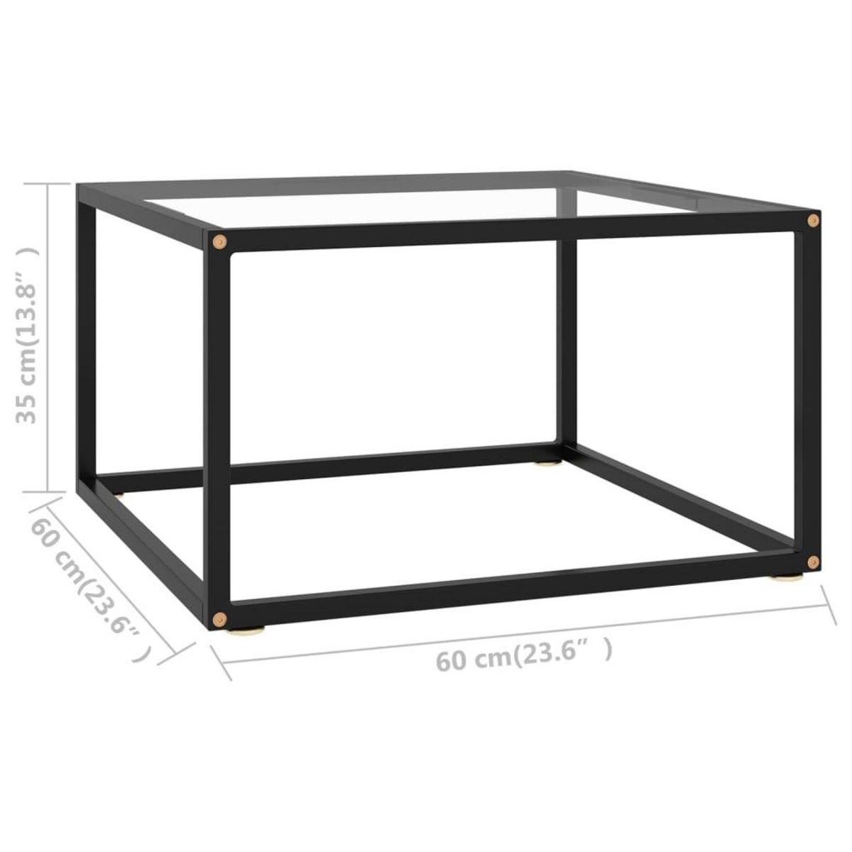 VIDAXL Table basse Noir avec verre trempe 60x60x35 cm