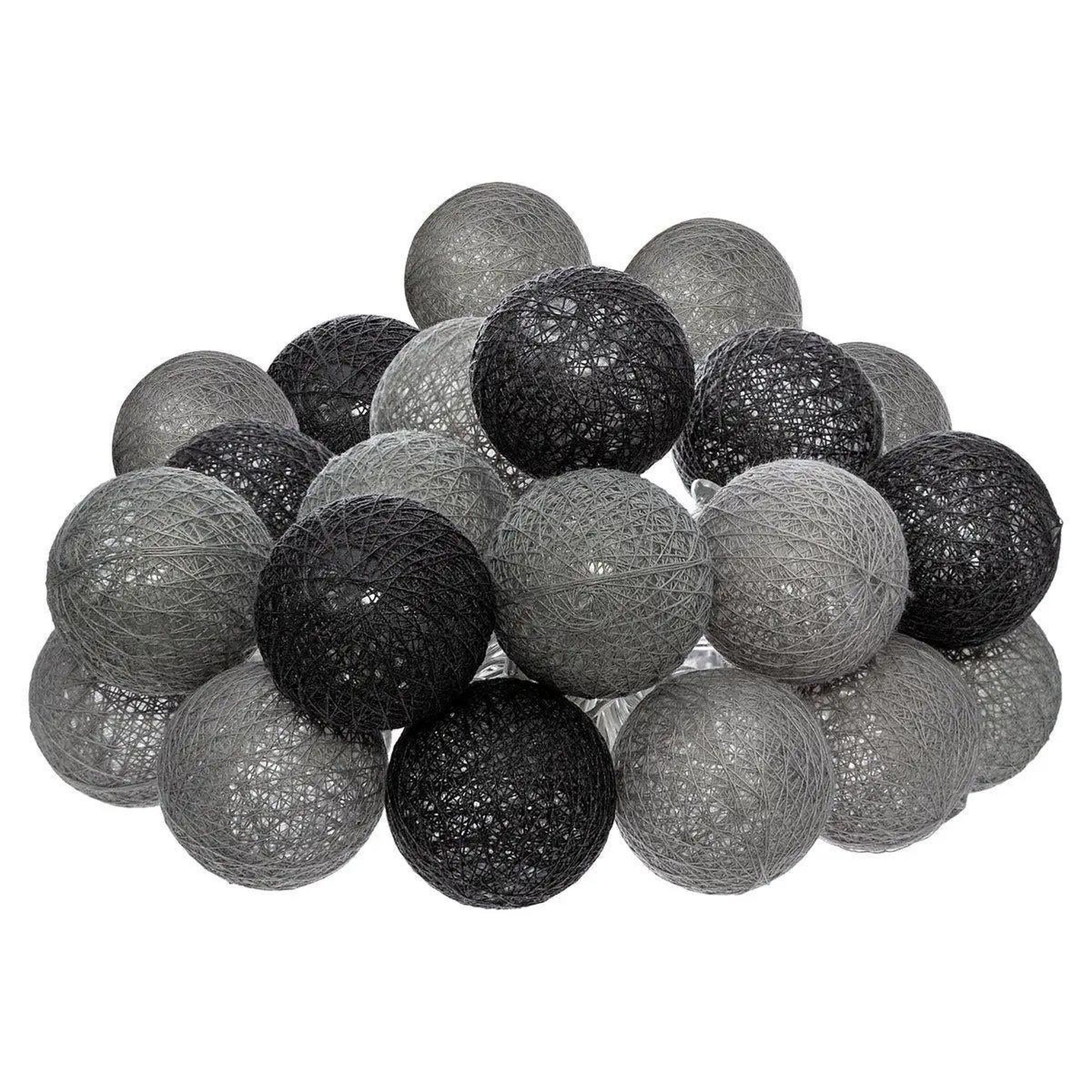 ATMOSPHERA Guirlande led 20 boules  smoky  435cm gris & noir