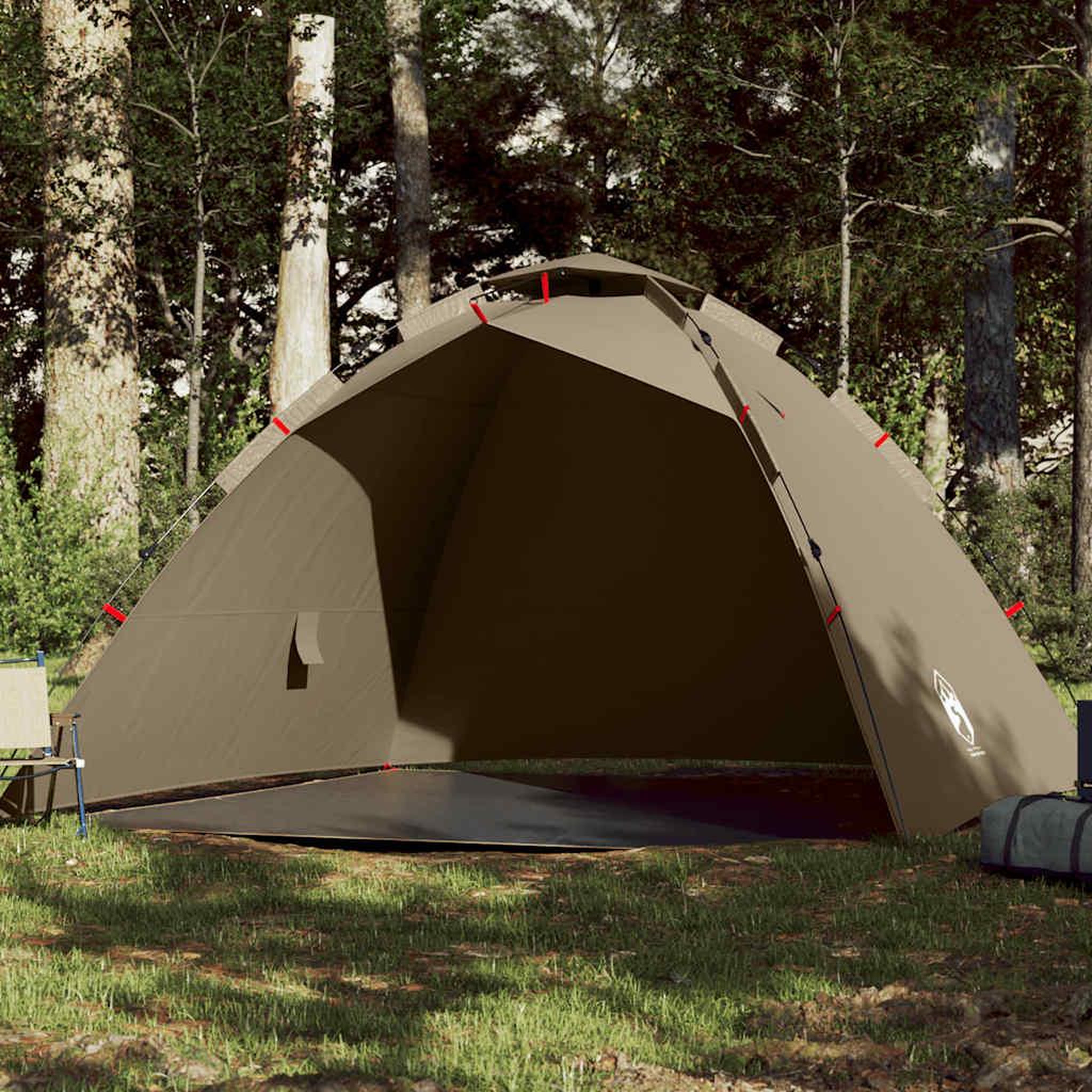 VIDAXL Tente de peche 4 personnes marron liberation rapide
