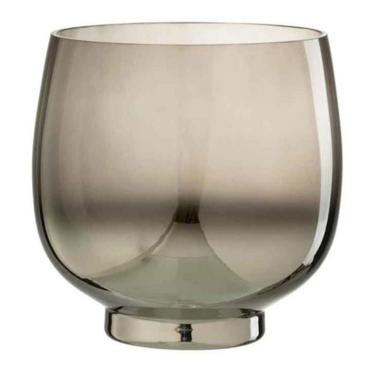 Paris Prix Photophore Rond Déco  Verre Fumé  18cm Gris