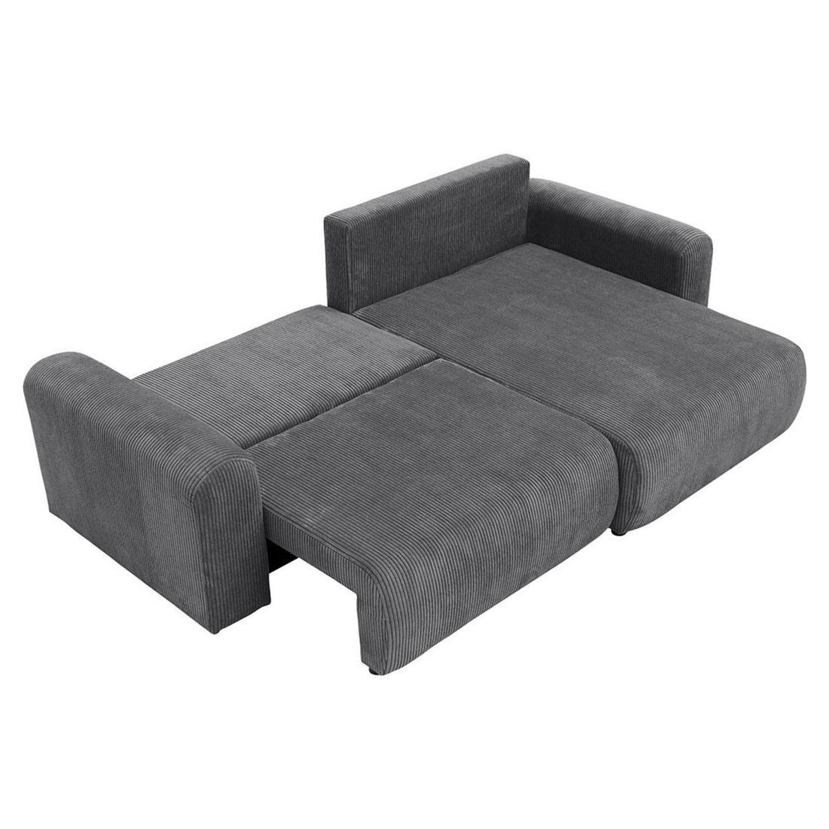 BEST MOBILIER Naomi - canapé d'angle réversible 4 places convertible avec coffre en velours côtelé