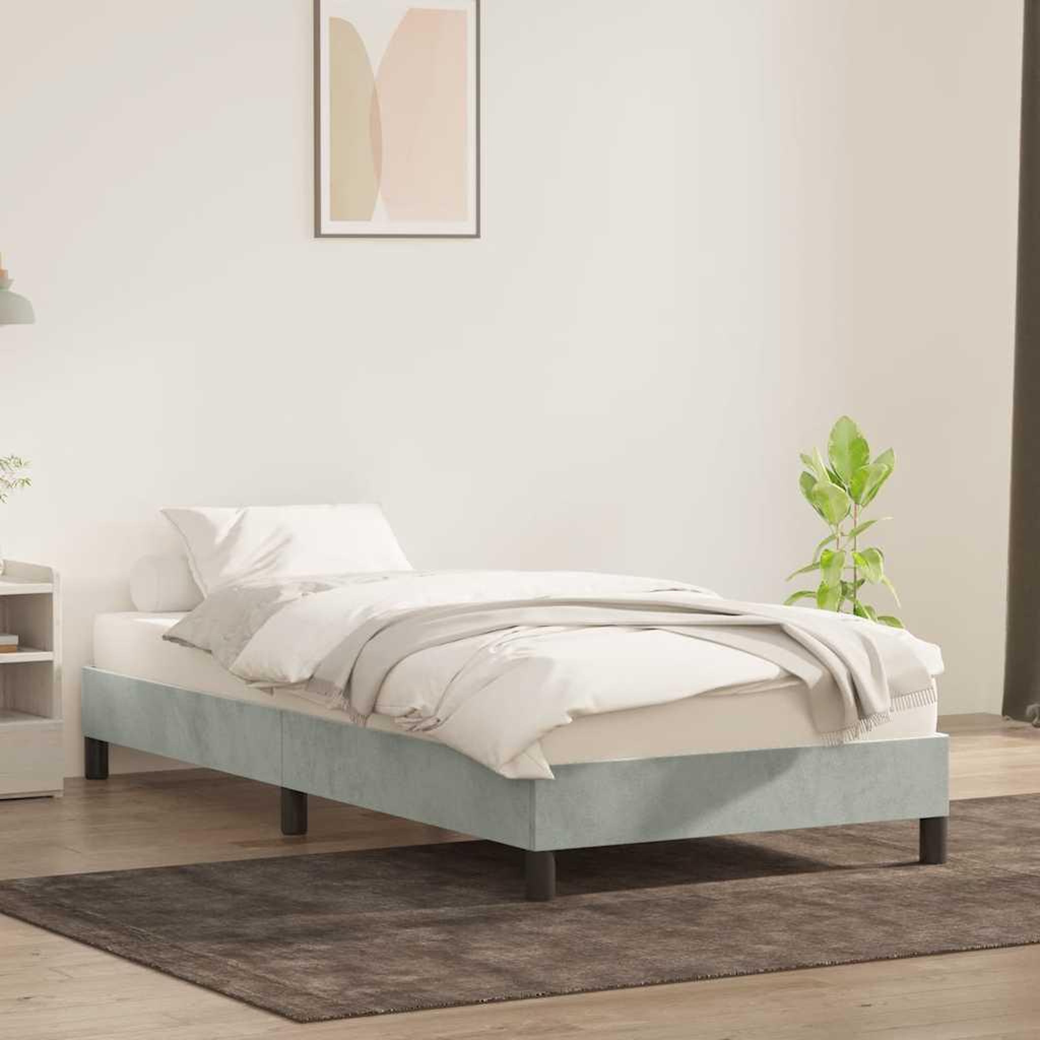 Voir la diapositive 3 : VIDAXL Cadre de lit sans matelas gris clair 80x210 cm velours