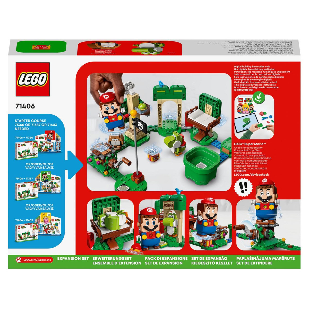 LEGO Super Mario 71406 Ensemble d&rsquo;Extension La Maison Cadeau de Yoshi, Jouet Construction