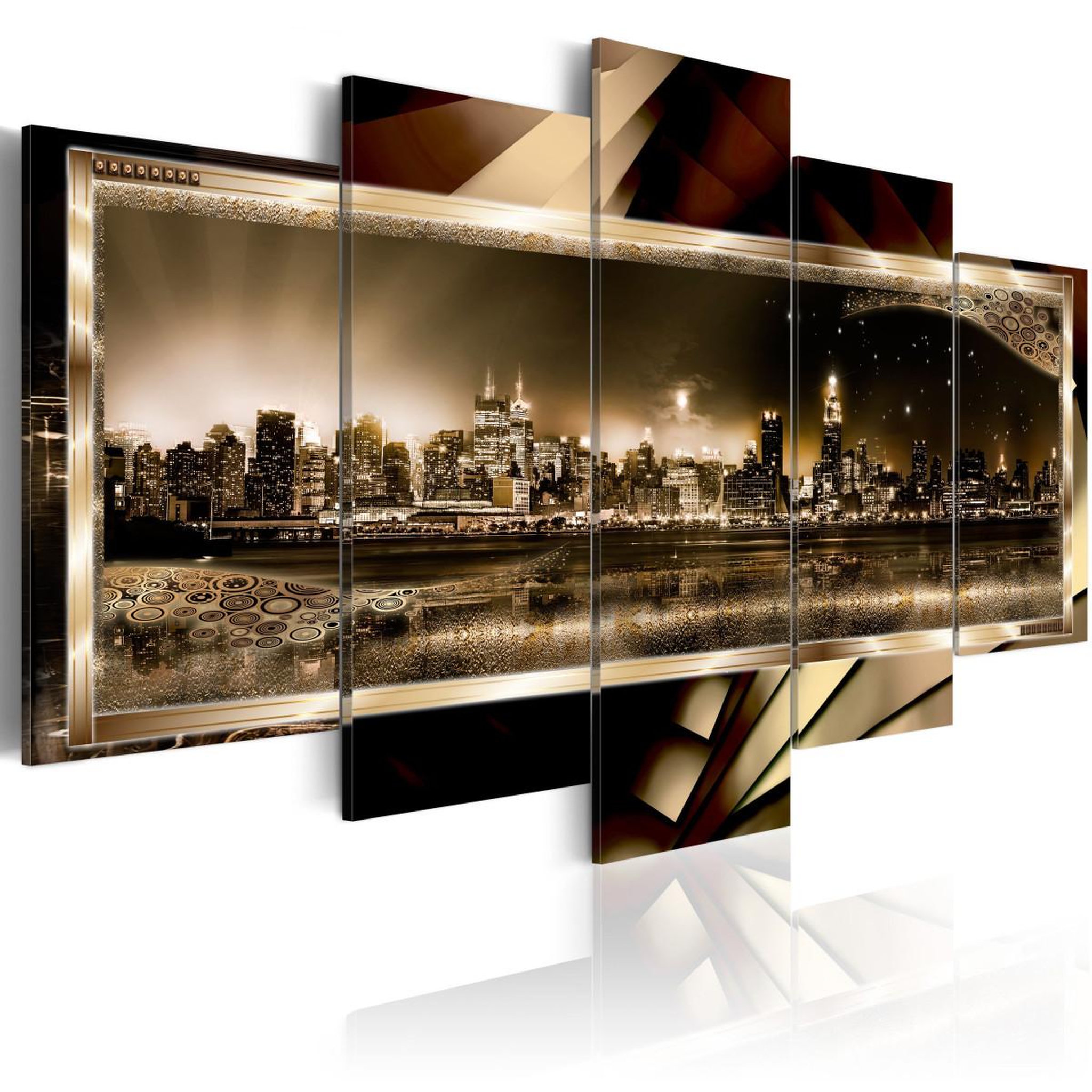 Paris Prix Tableau imprimé  new york : starry night sepia. Coloris disponibles : Multicolore