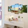 Voir la diapositive 2 : VIDAXL Set de toiles murales imprimees Plage avec hamac 200 x 100 cm