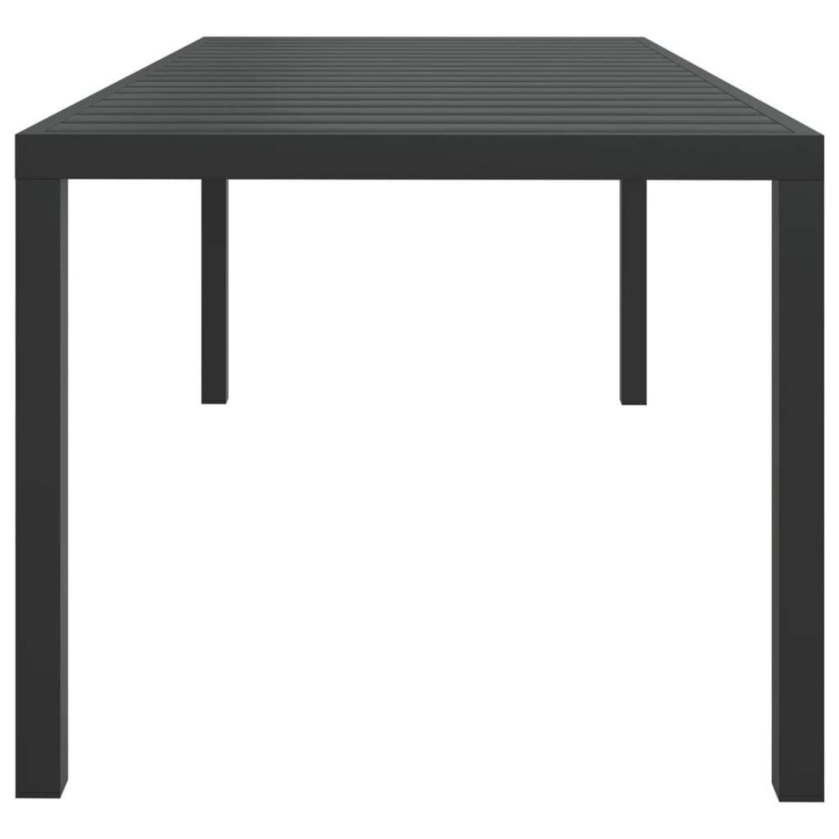 VIDAXL Table de jardin Noir 185 x 90 x 74 cm Aluminium et WPC