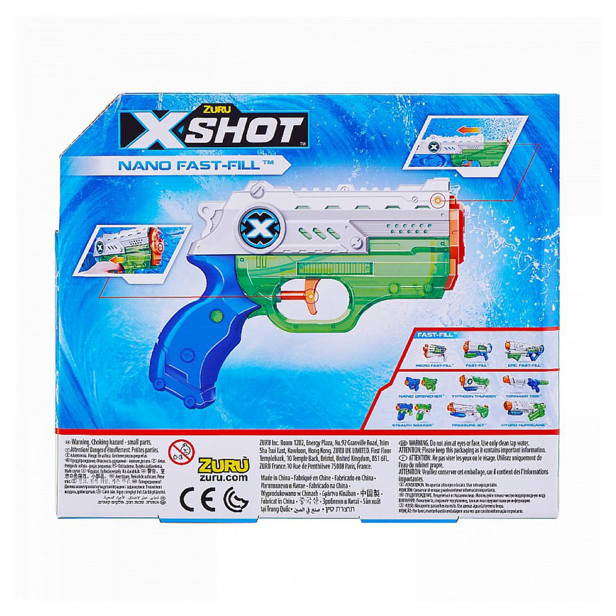 ZURU Pistolet à Eau Xshot Nano Fast Fill - Idéal pour les Batailles d'Été