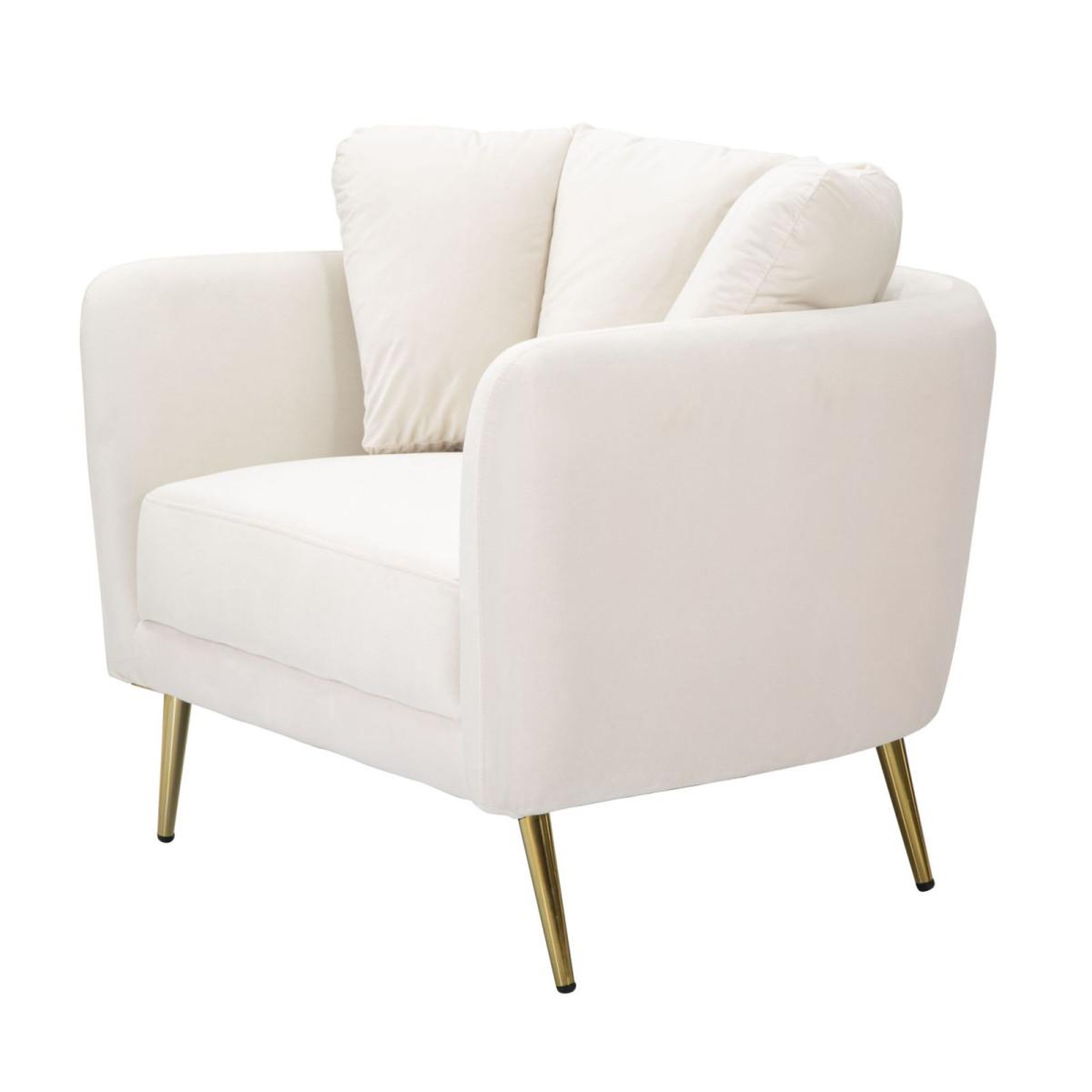 Voir la diapositive 3 : Paris Prix Fauteuil design en tissu  kiev  88cm crème