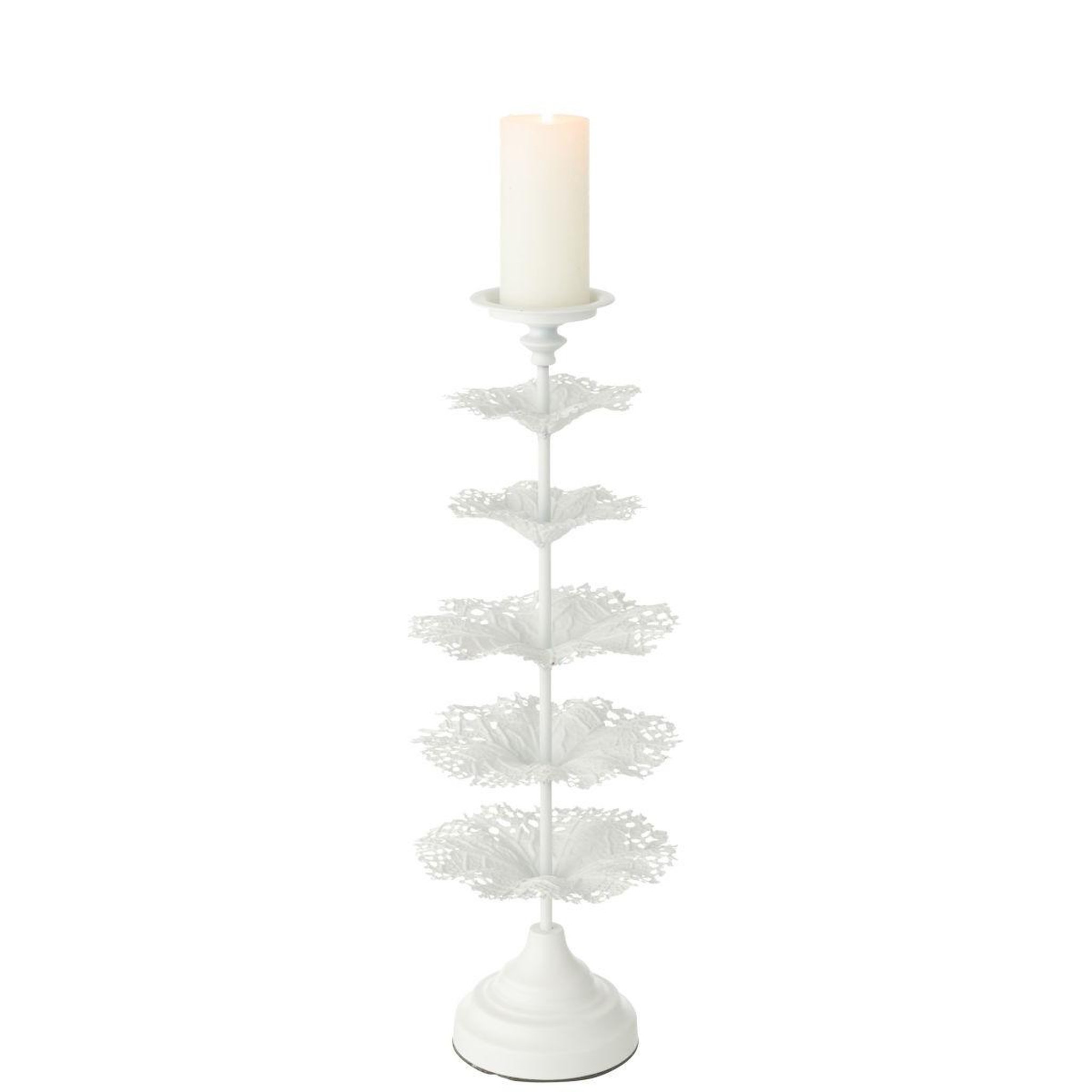 Voir la diapositive 2 : J-LINE Photophore Design en Métal  Arbre  62cm Blanc