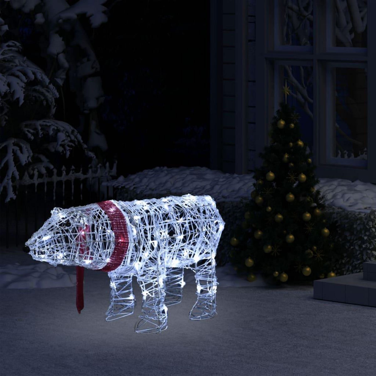 VIDAXL Decoration lumineuse de Noël Ours 45 LED 71x20x38 cm Acrylique