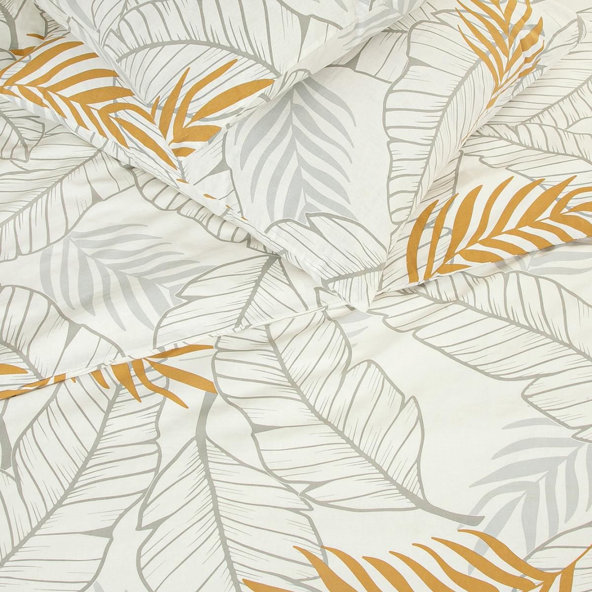 FUTURE HOME Parure de lit 2 personnes imprimé végétal