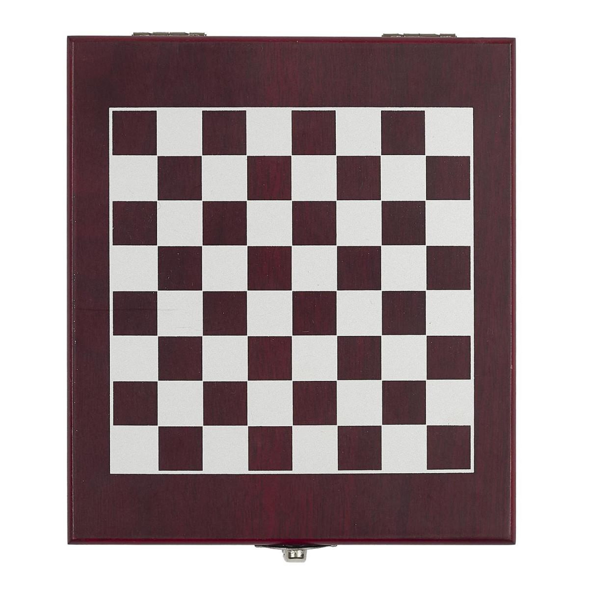 Voir la diapositive 5 : COOK CONCEPT Coffret de vin 4 pièces  jeu d'échecs  16cm marron