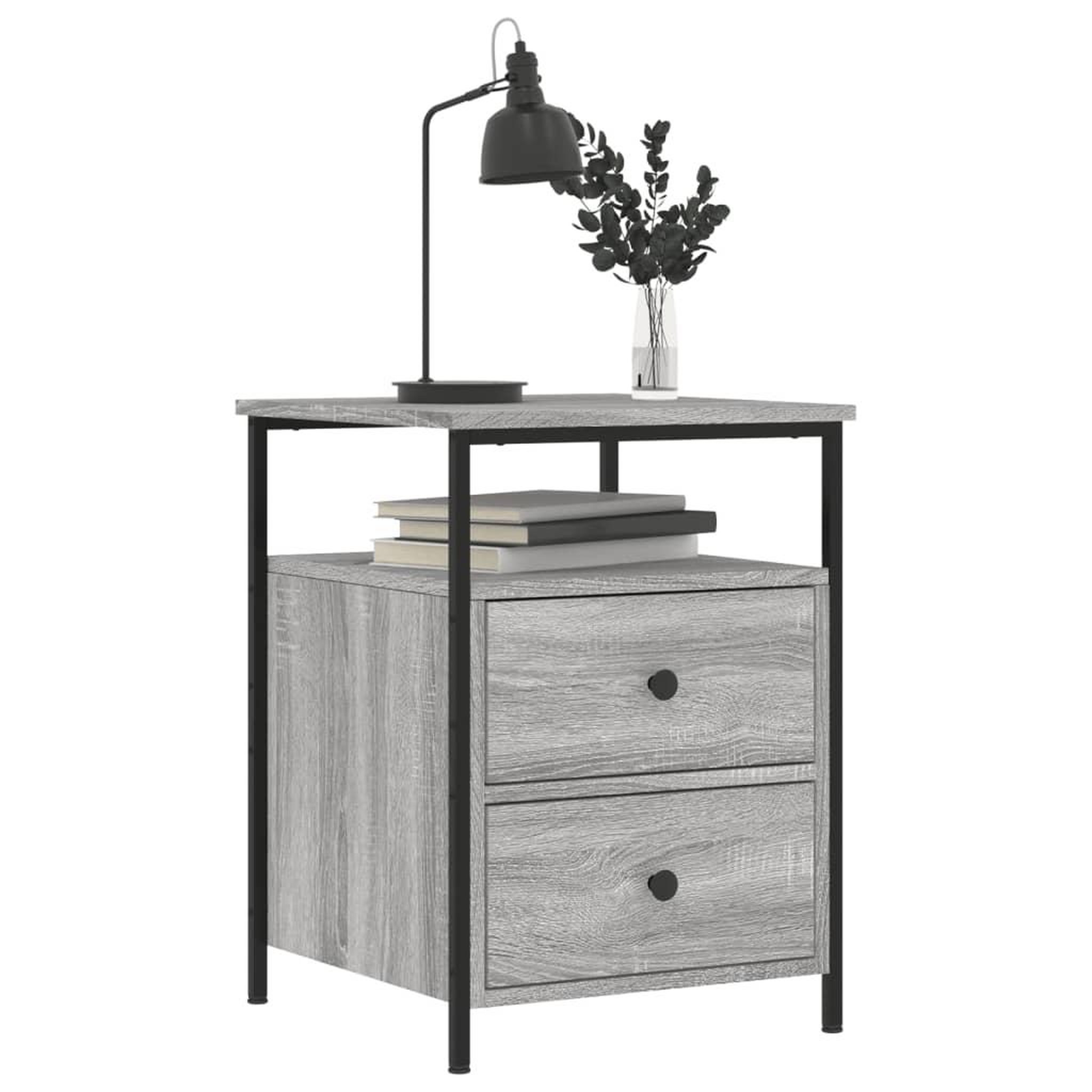Voir la diapositive 3 : VIDAXL Tables de chevet 2 pcs sonoma gris 44x45x60cm bois d'ingenierie