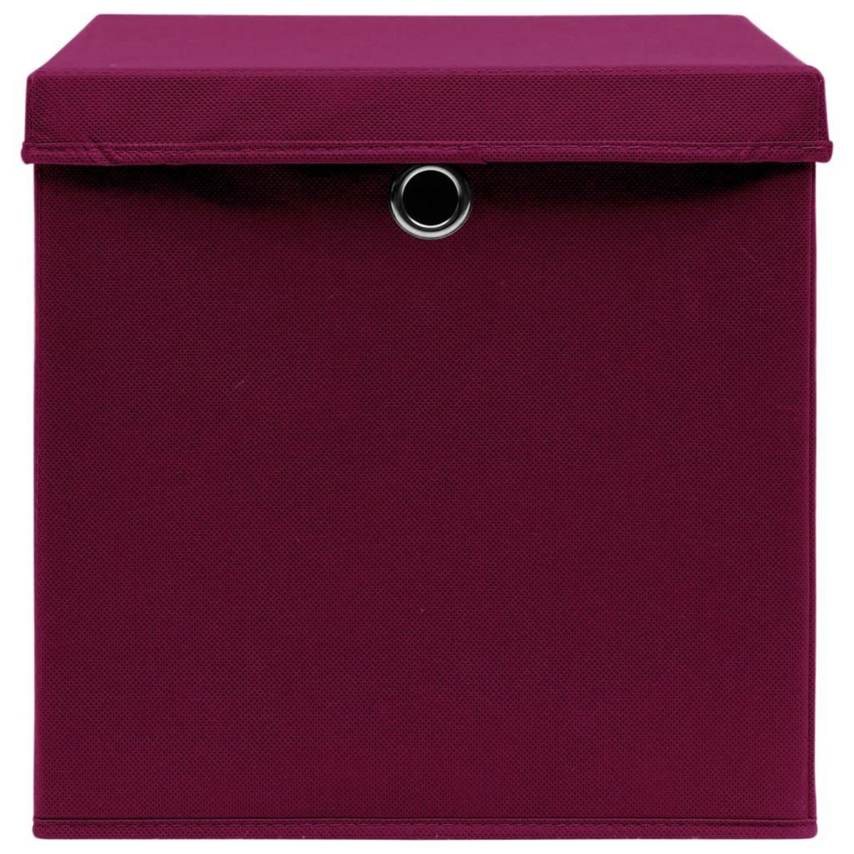 VIDAXL Boîtes de rangement et couvercles 10 pcs 28x28x28cm Rouge fonce