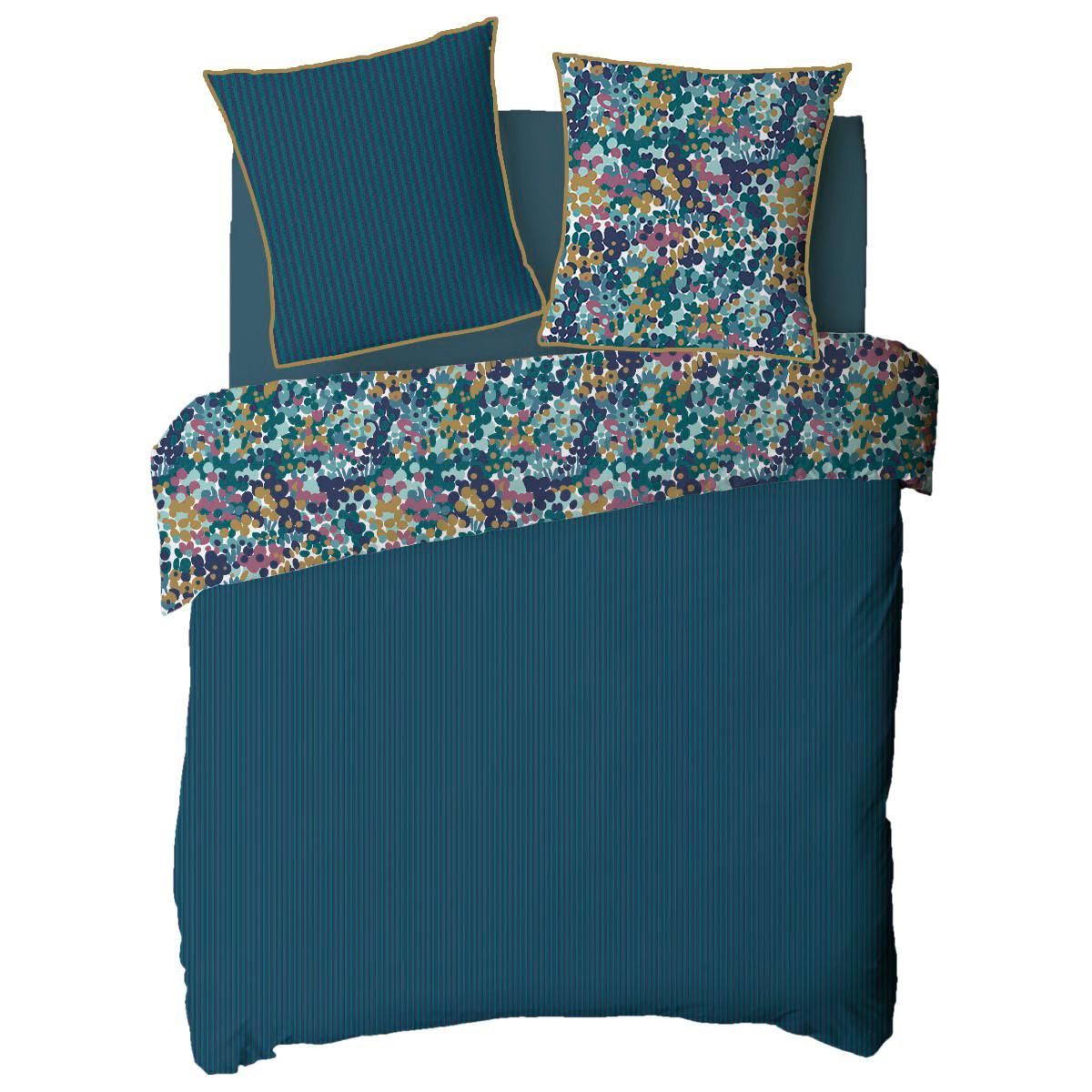 FUTURE HOME Parure de lit 2 personnes abstrait à rayures réversible