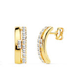 L'ATELIER D'AZUR Boucles d'Oreilles Or 18 Carats 750 Jaune et Zirconiums