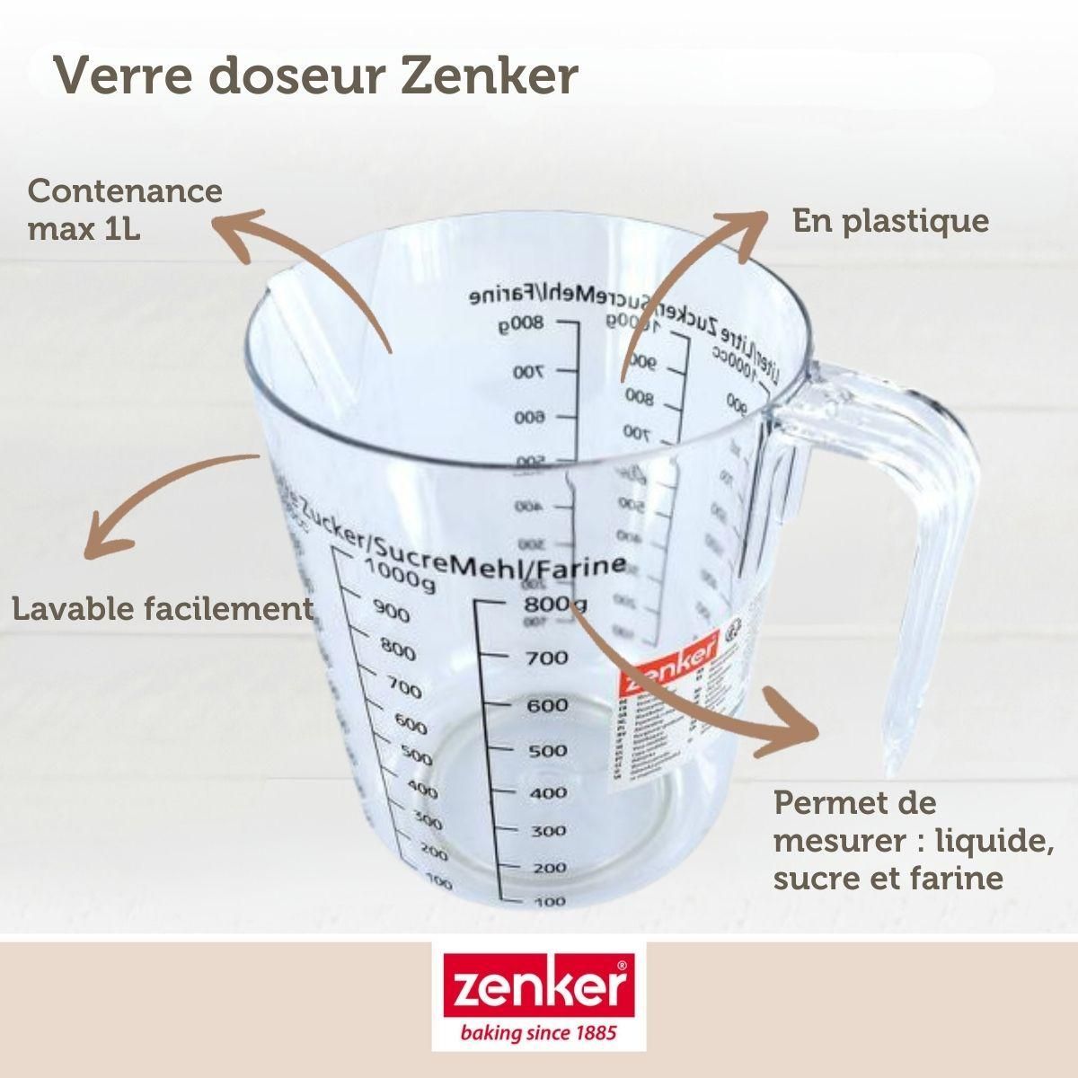 ZENKER Set pâtisserie avec moule à bûches de Noël 32 cm, 2 bols à mixer, verre mesureur et spatule Zenker