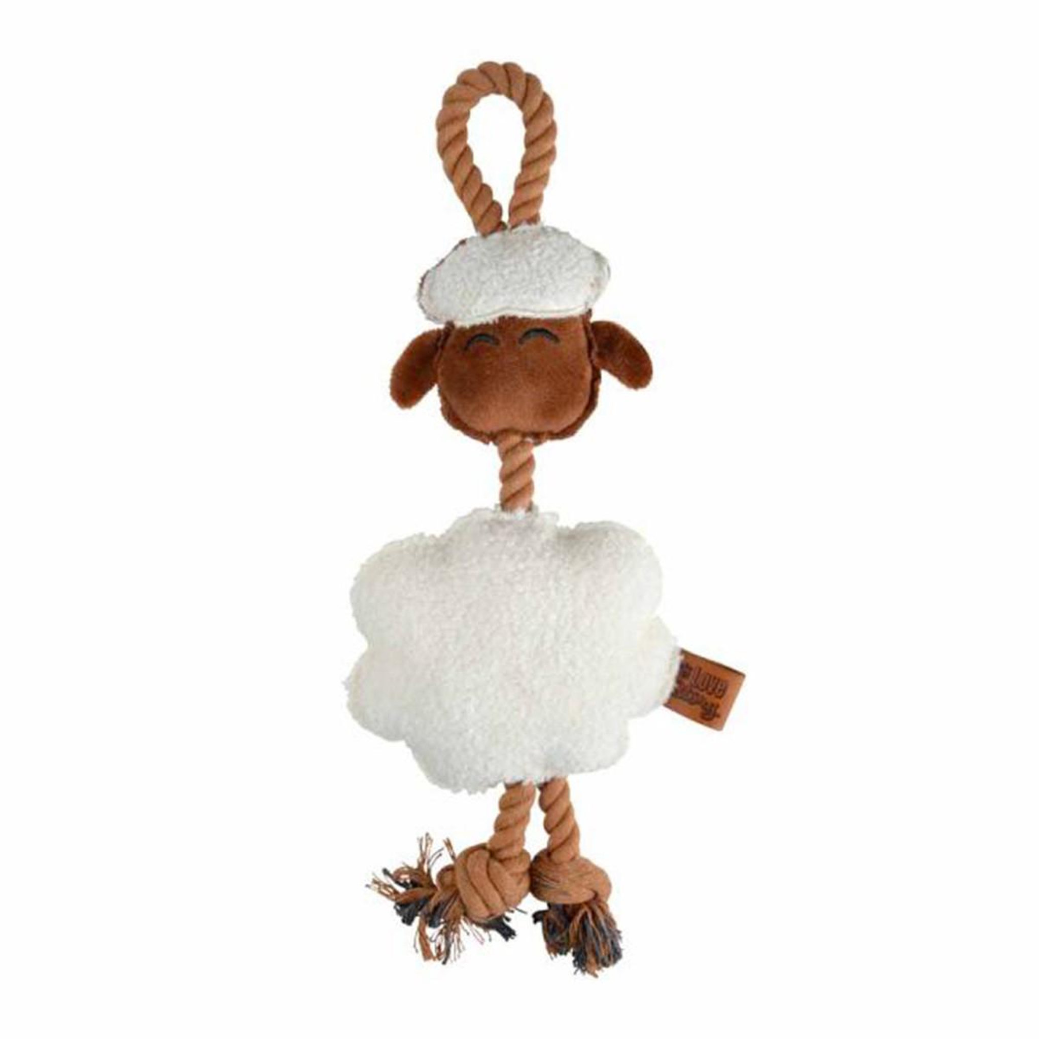 LOVE STORY Jouet peluche mouton pour chien  wooly  40cm écru