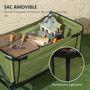 Voir la diapositive 6 : OUTSUNNY Chariot de jardin pliable 130L - housse zippée amovible, poignée télescopique mobile - acier noir tissu kaki