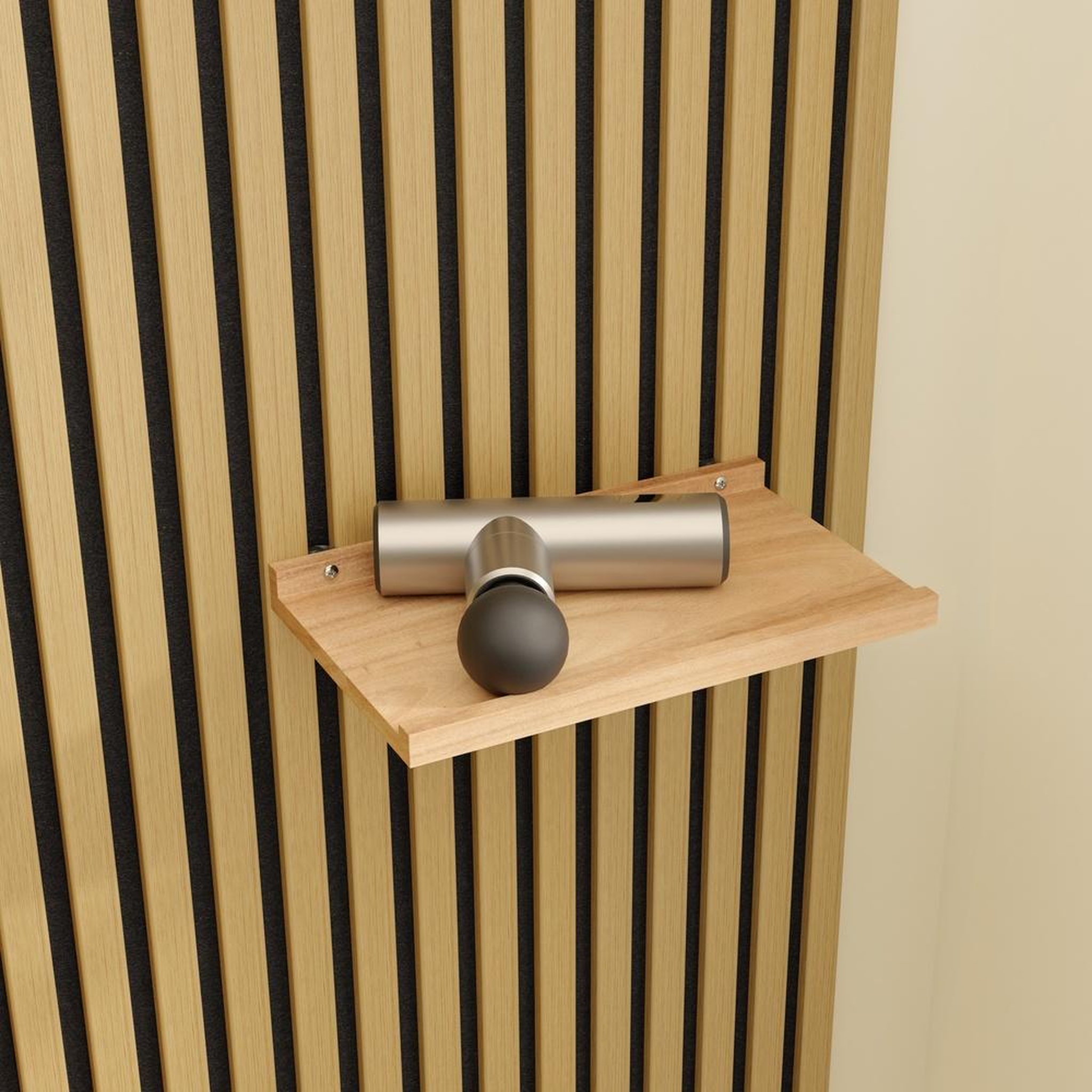 Voir la diapositive 4 : SOBUY Étagère murale bois naturel avec 2 tablettes et 3 crochets 120x19x120cm fhk40-n