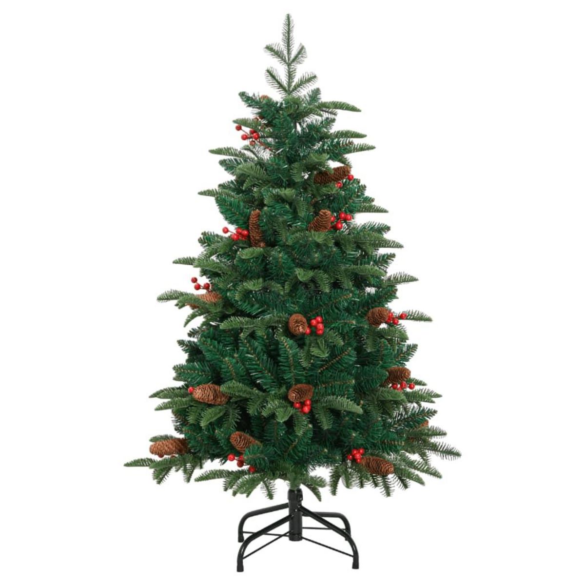 VIDAXL Sapin de Noël artificiel avec pommes de pin et baies 150 cm