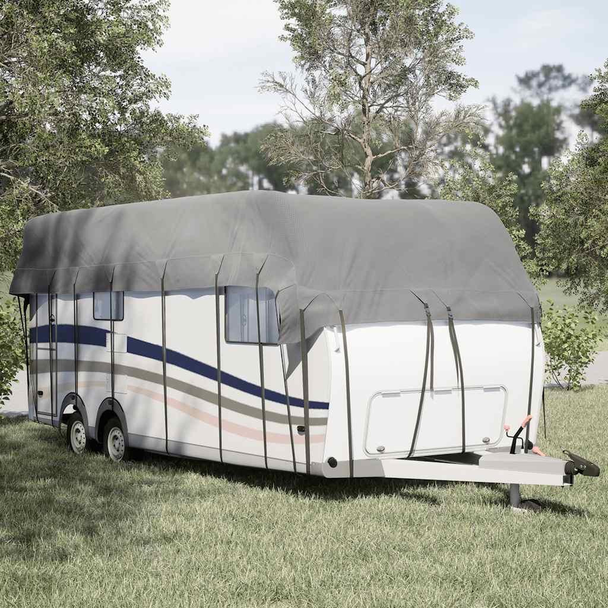 VIDAXL Housse de toit de caravane gris 800x300 cm tissu non tisse