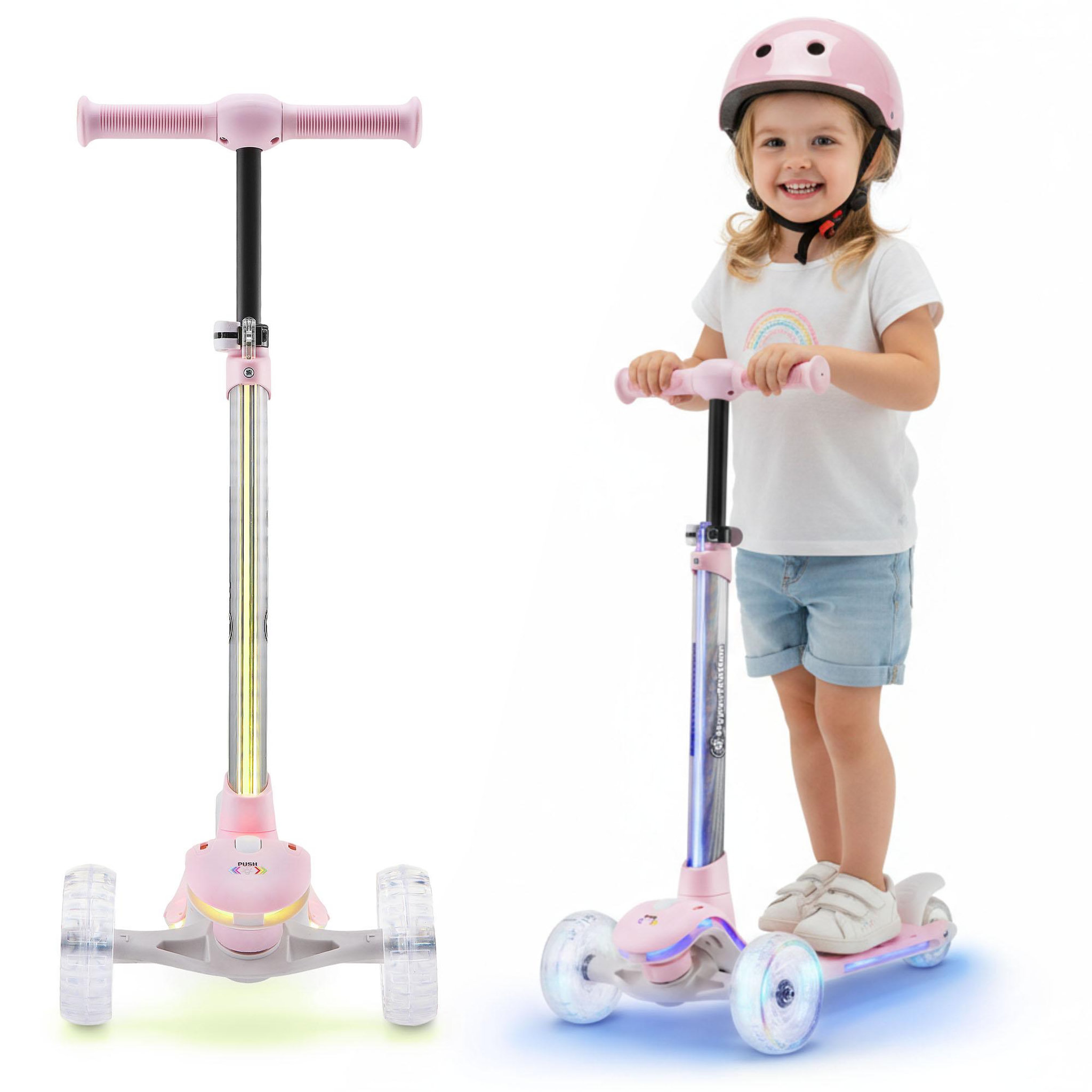 HYPERMOTION Trottinette Enfant +3 ans, 3 Roues HyperMotion RouesLED - Rose