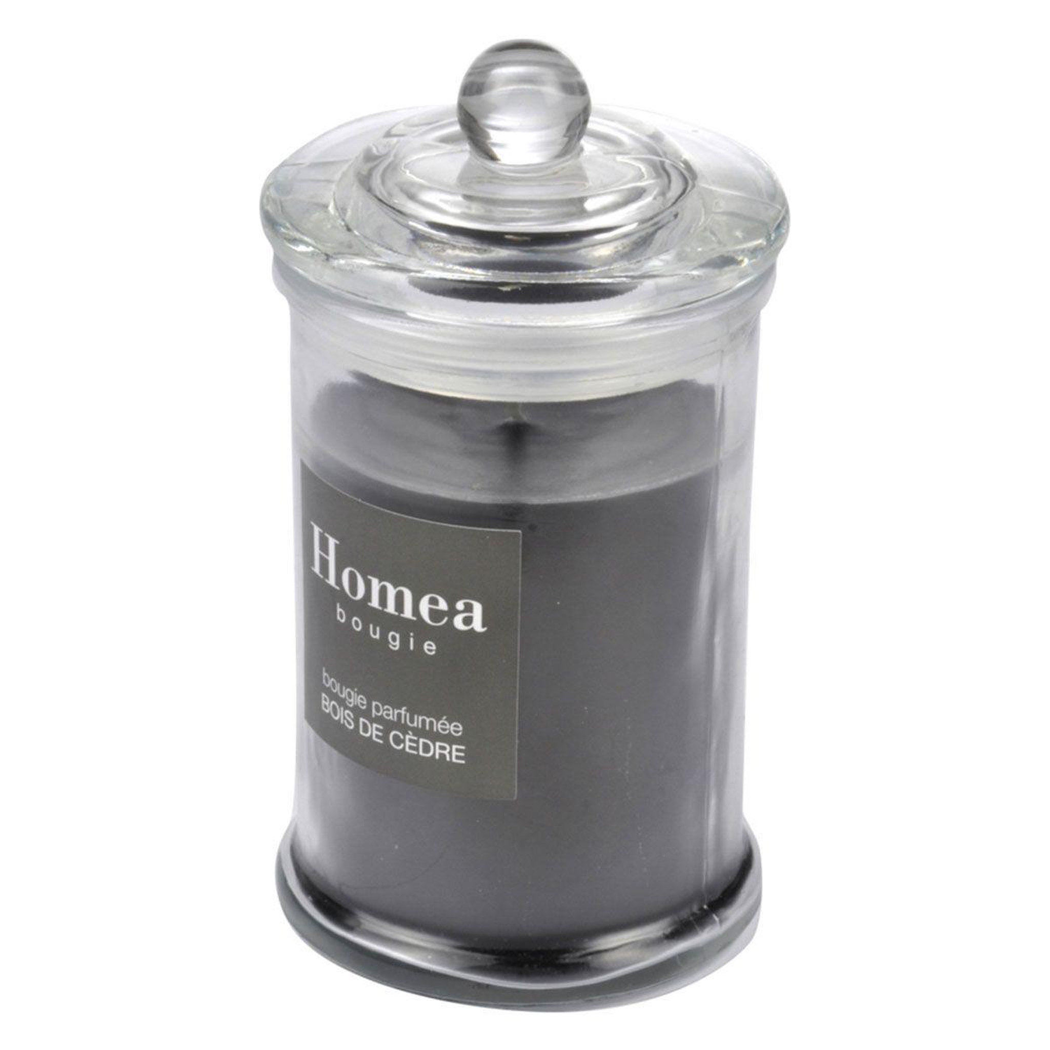 Voir la diapositive 2 : HOMEA Bougie parfumée bocal  essentiel  15cm bois de cèdre