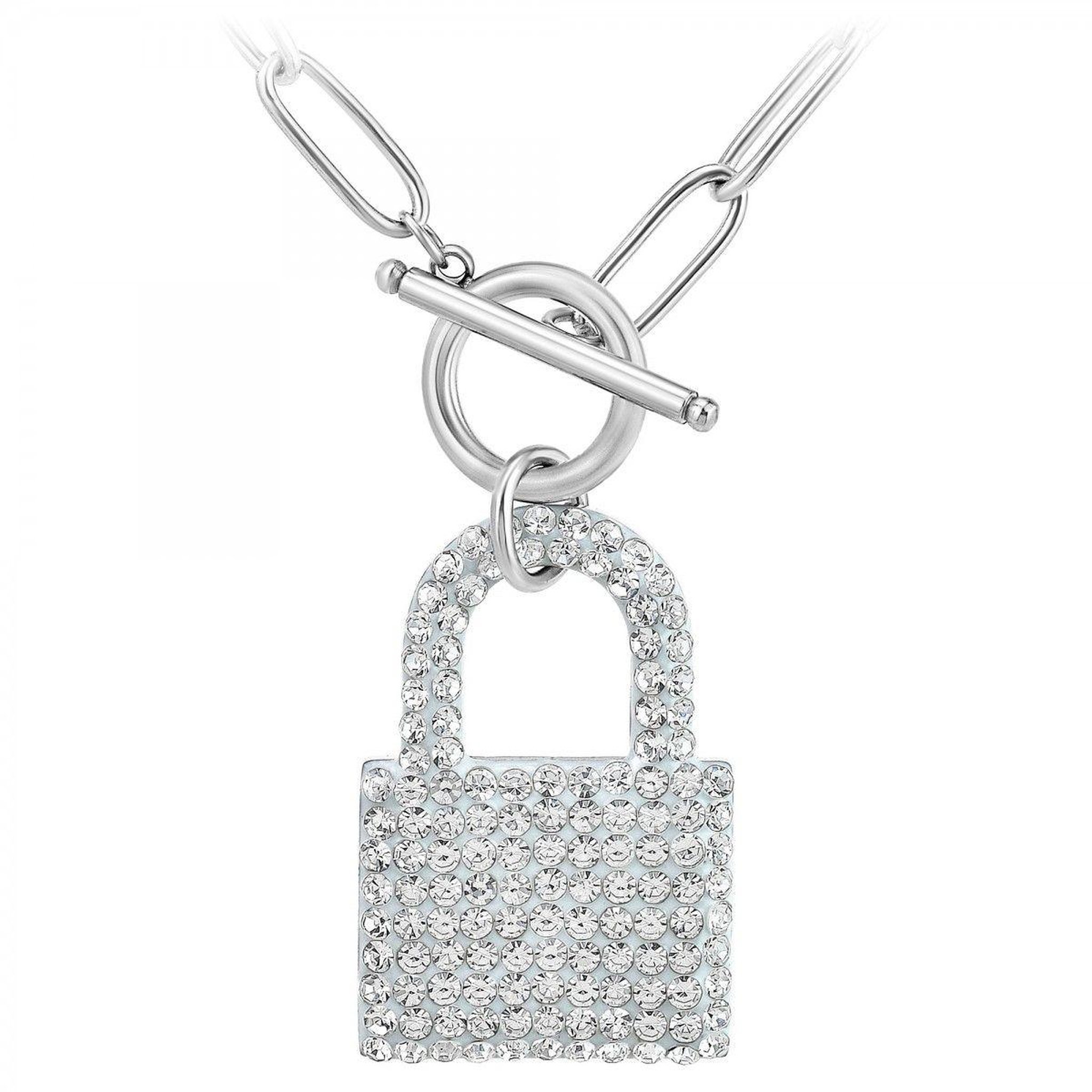 SC CRYSTAL Collier cadenas par SC Crystal orné de Cristaux scintillants