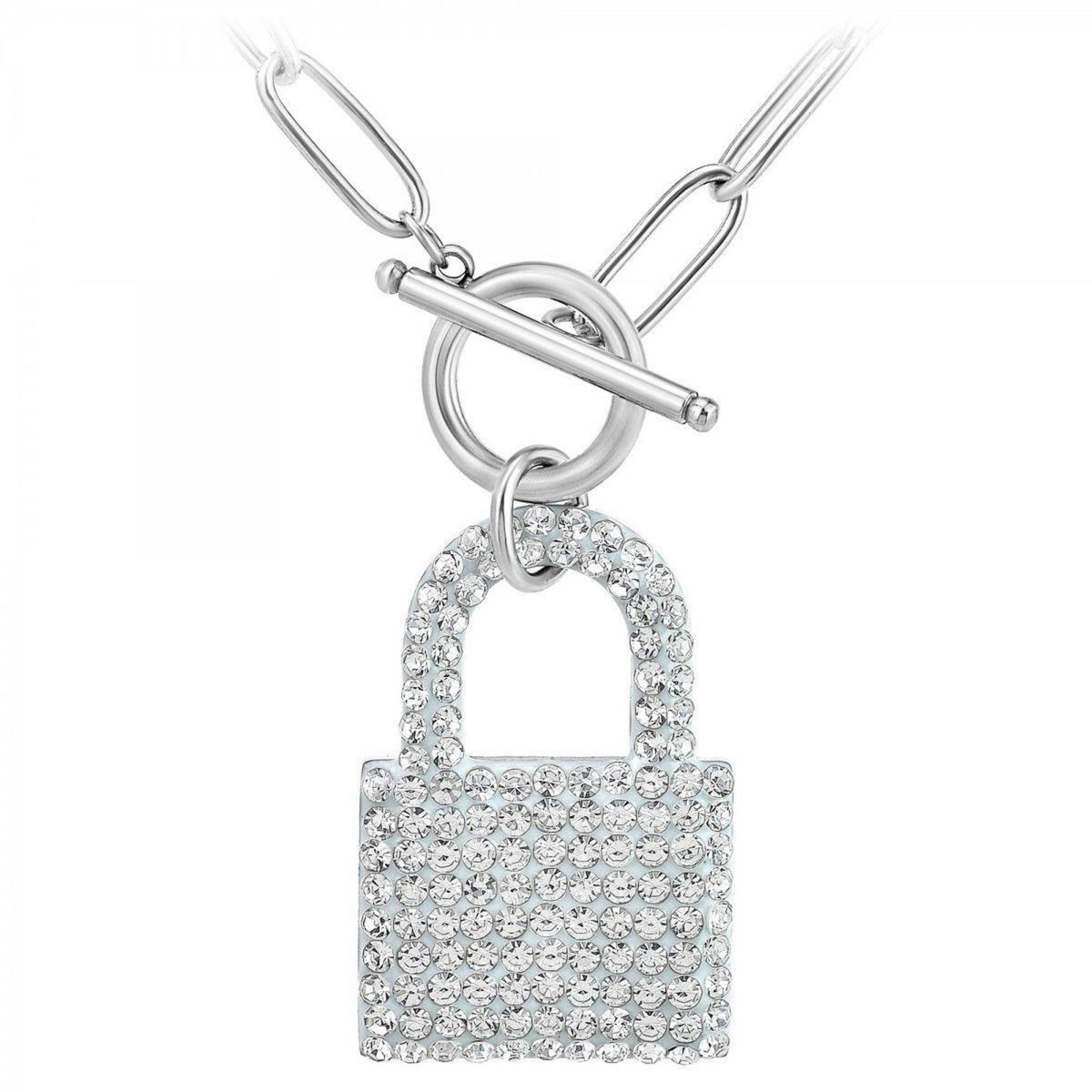 SC CRYSTAL Collier cadenas par SC Crystal orné de Cristaux scintillants