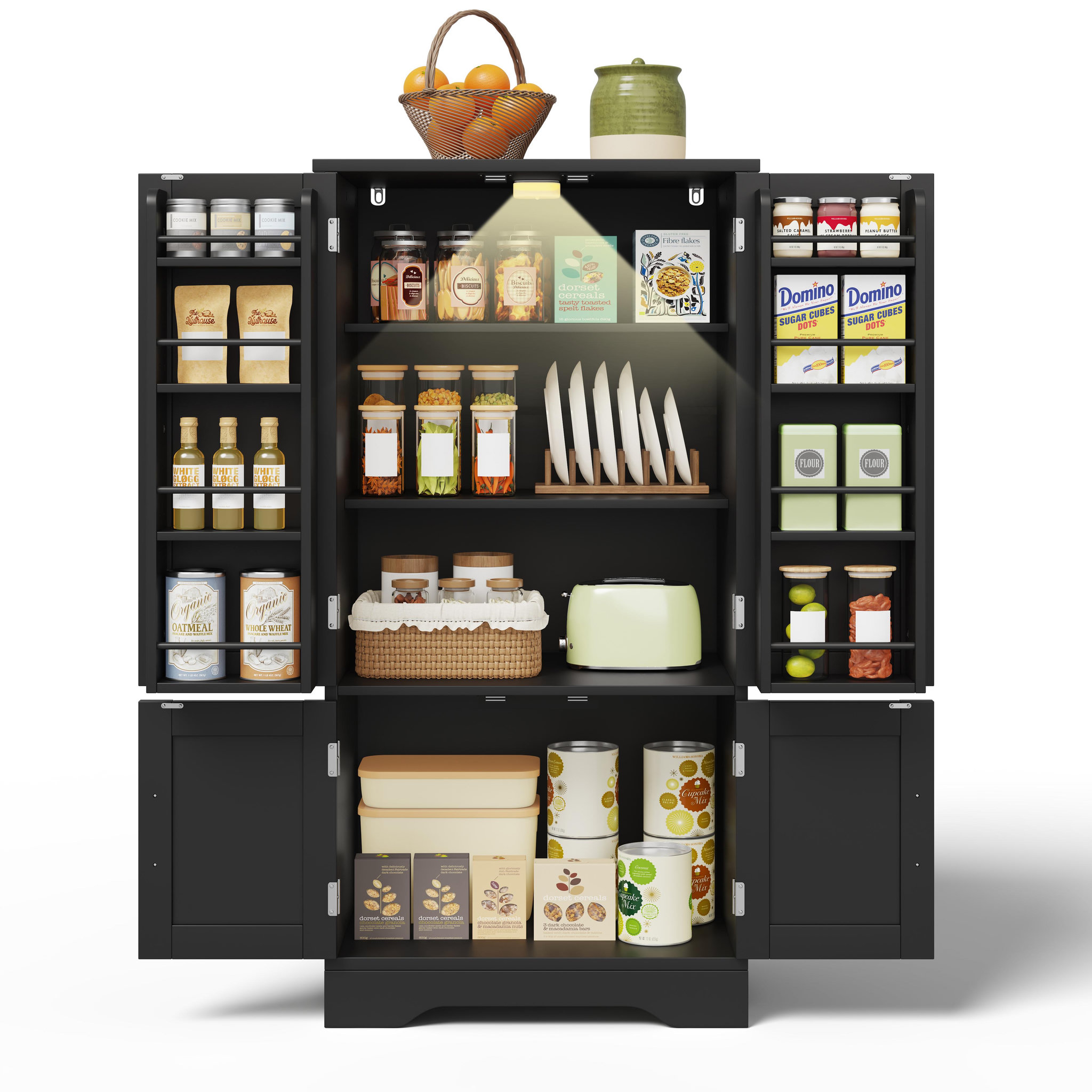 MERAX Buffet de cuisine. Coloris disponibles : Noir, Blanc