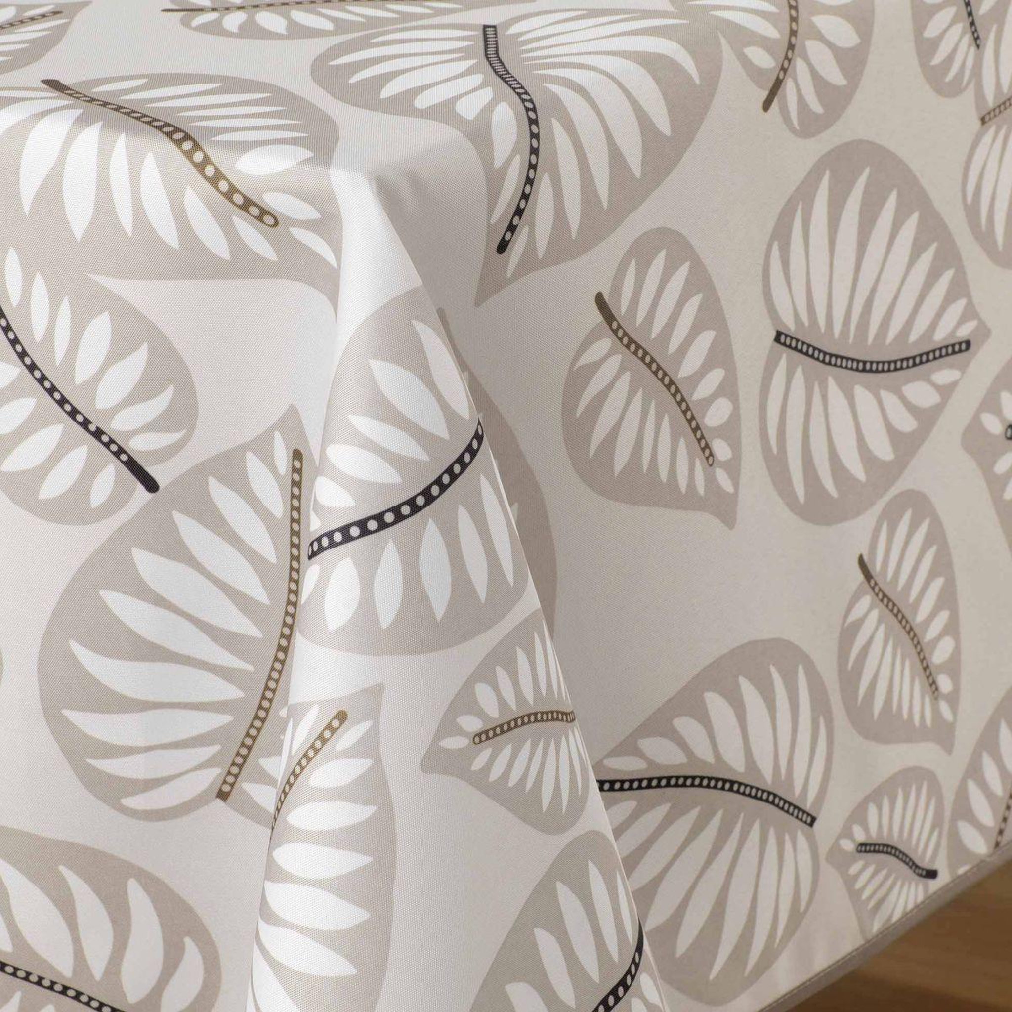 Voir la diapositive 2 : Douceur d'Intérieur Nappe antitache imprimé  alma  150x240cm naturel
