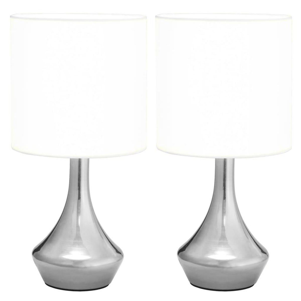 VIDAXL Lampes de table 2 pcs Bouton tactile Blanc E14