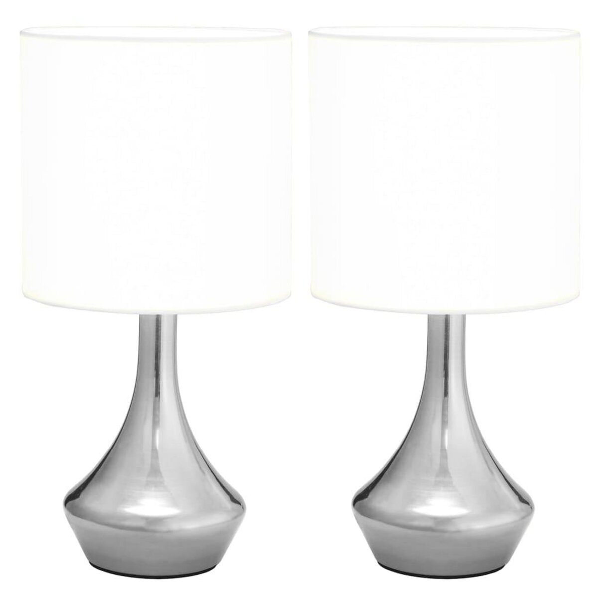 VIDAXL Lampes de table 2 pcs Bouton tactile Blanc E14