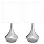 Voir la diapositive 3 : VIDAXL Lampes de table 2 pcs Bouton tactile Blanc E14