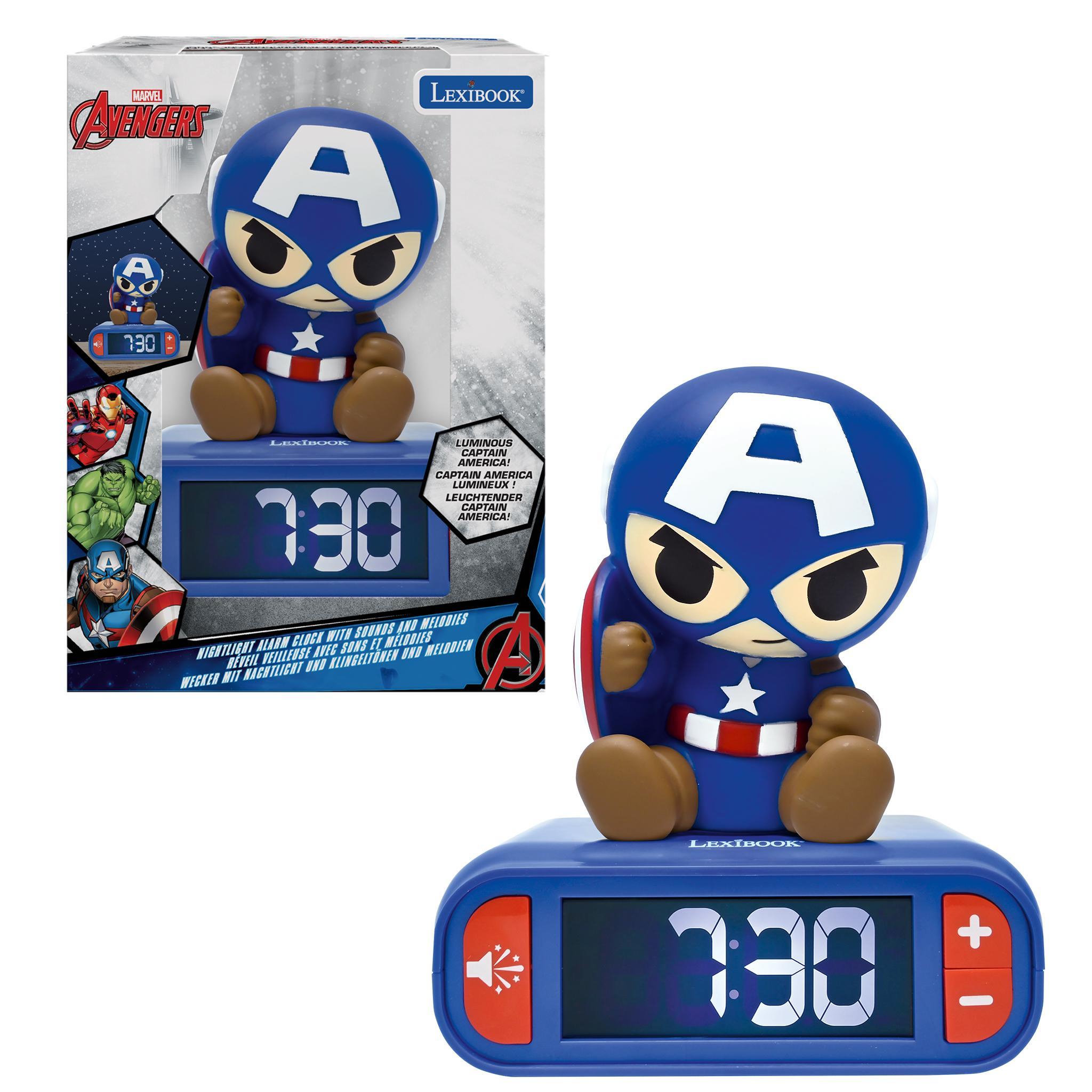 Voir la diapositive 4 : Lexibook Réveil avec Veilleuse Captain America en 3D