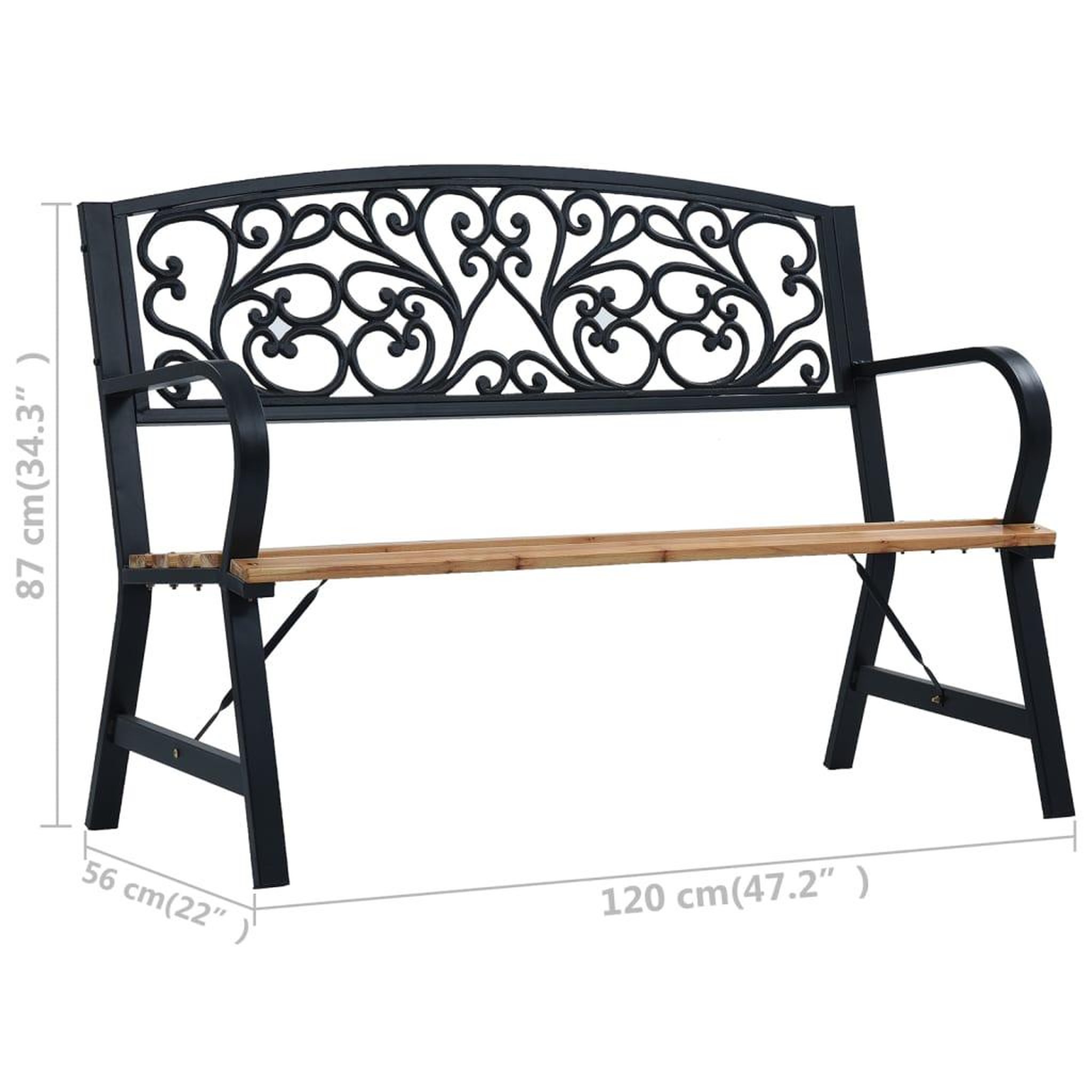 Voir la diapositive 6 : VIDAXL Banc de jardin 120 cm Bois
