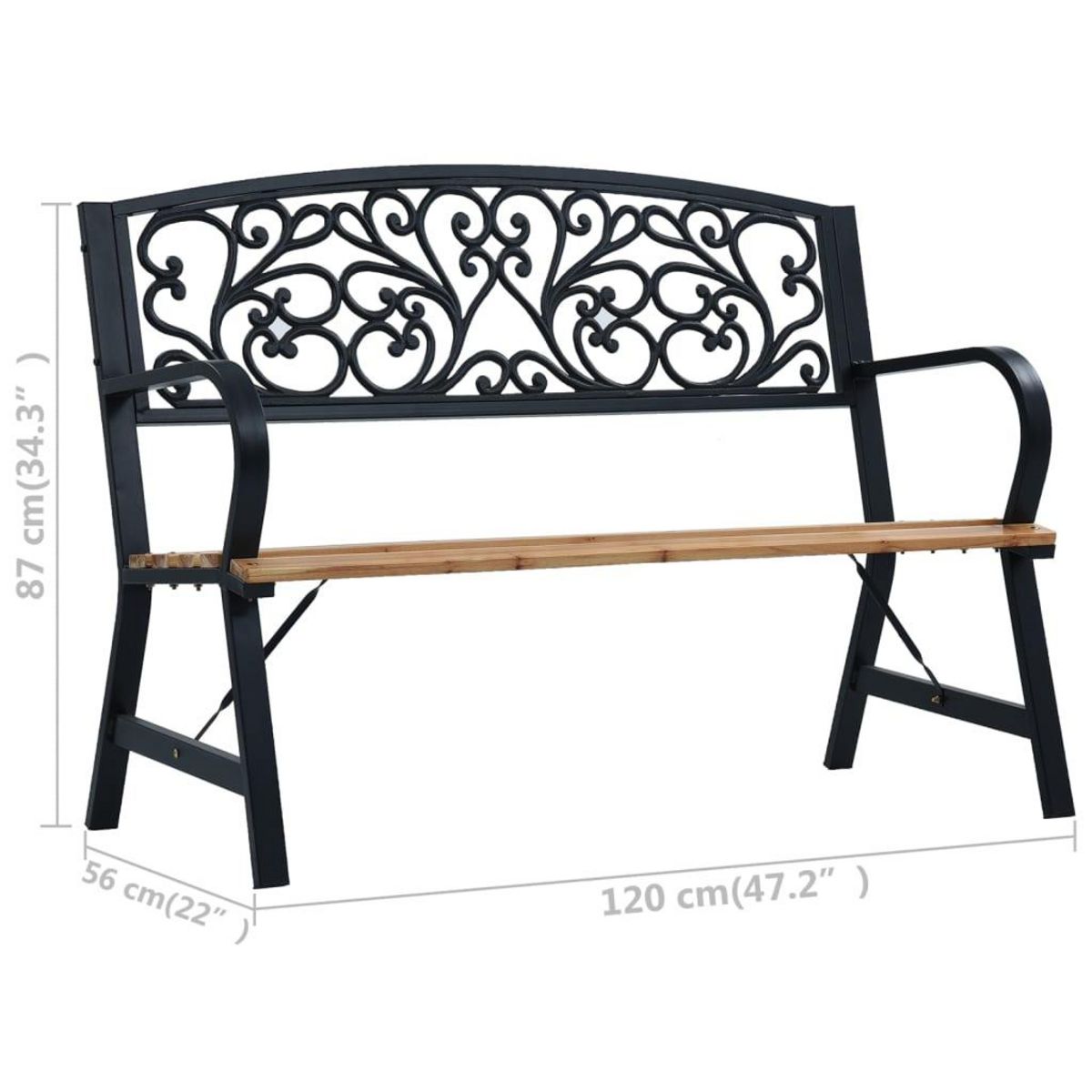 VIDAXL Banc de jardin 120 cm Bois