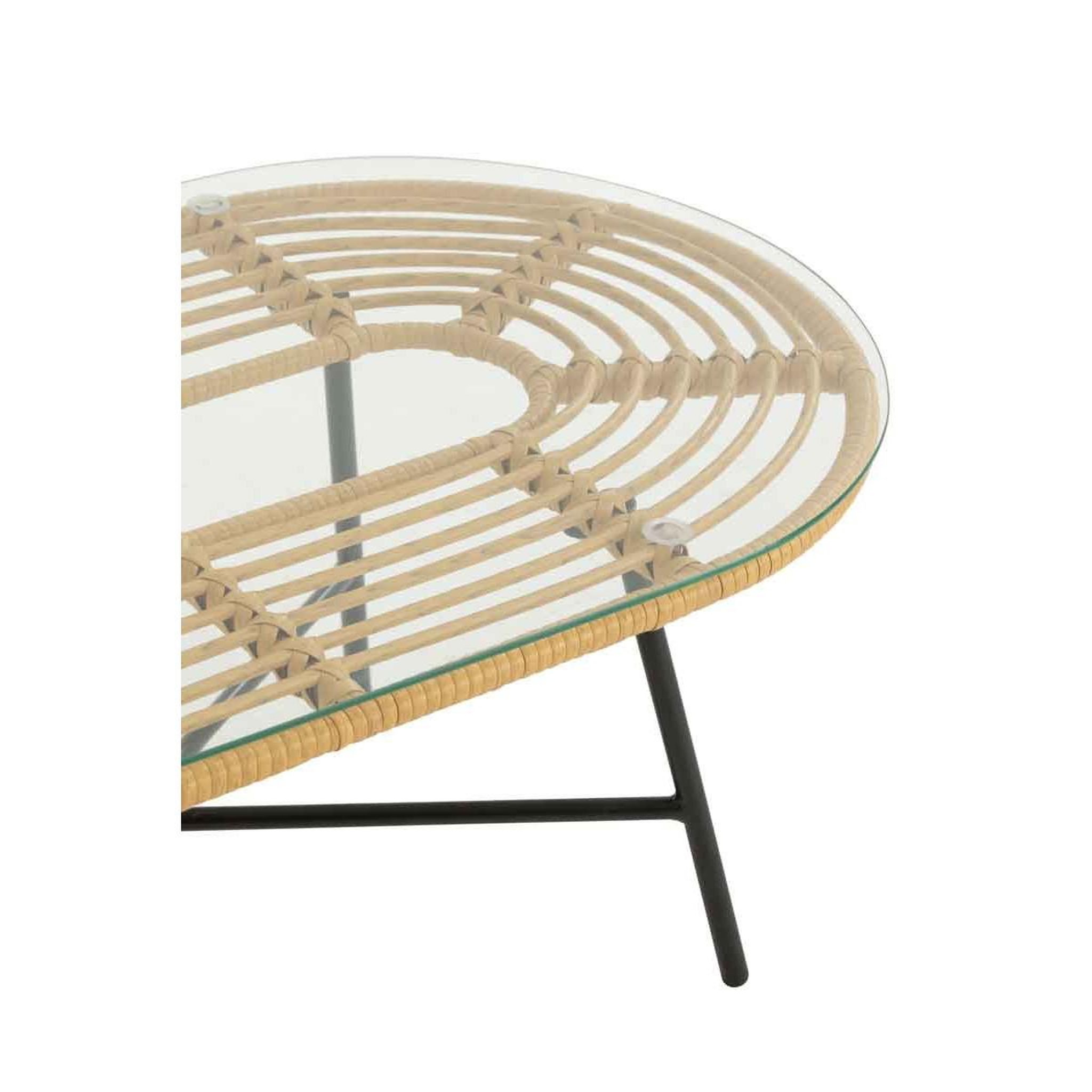 Voir la diapositive 5 : J-LINE Table Basse de Jardin  Celeste  90cm Naturel & Noir