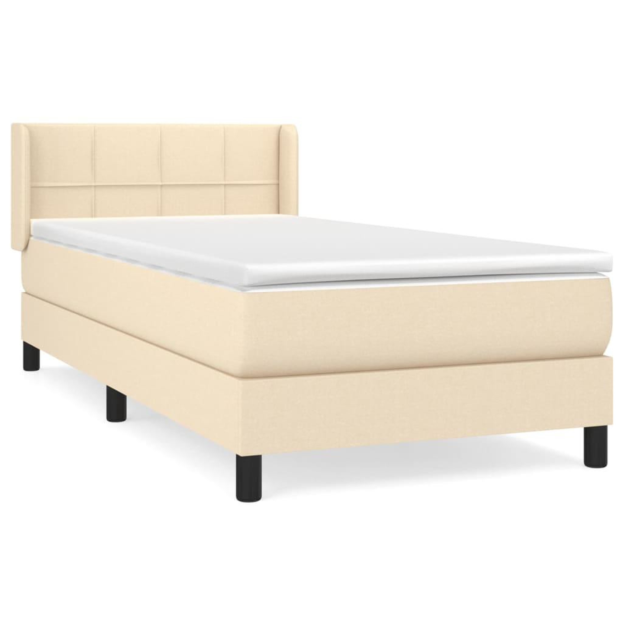 Voir la diapositive 1 : VIDAXL Sommier a lattes de lit avec matelas Creme 80x200 cm Tissu