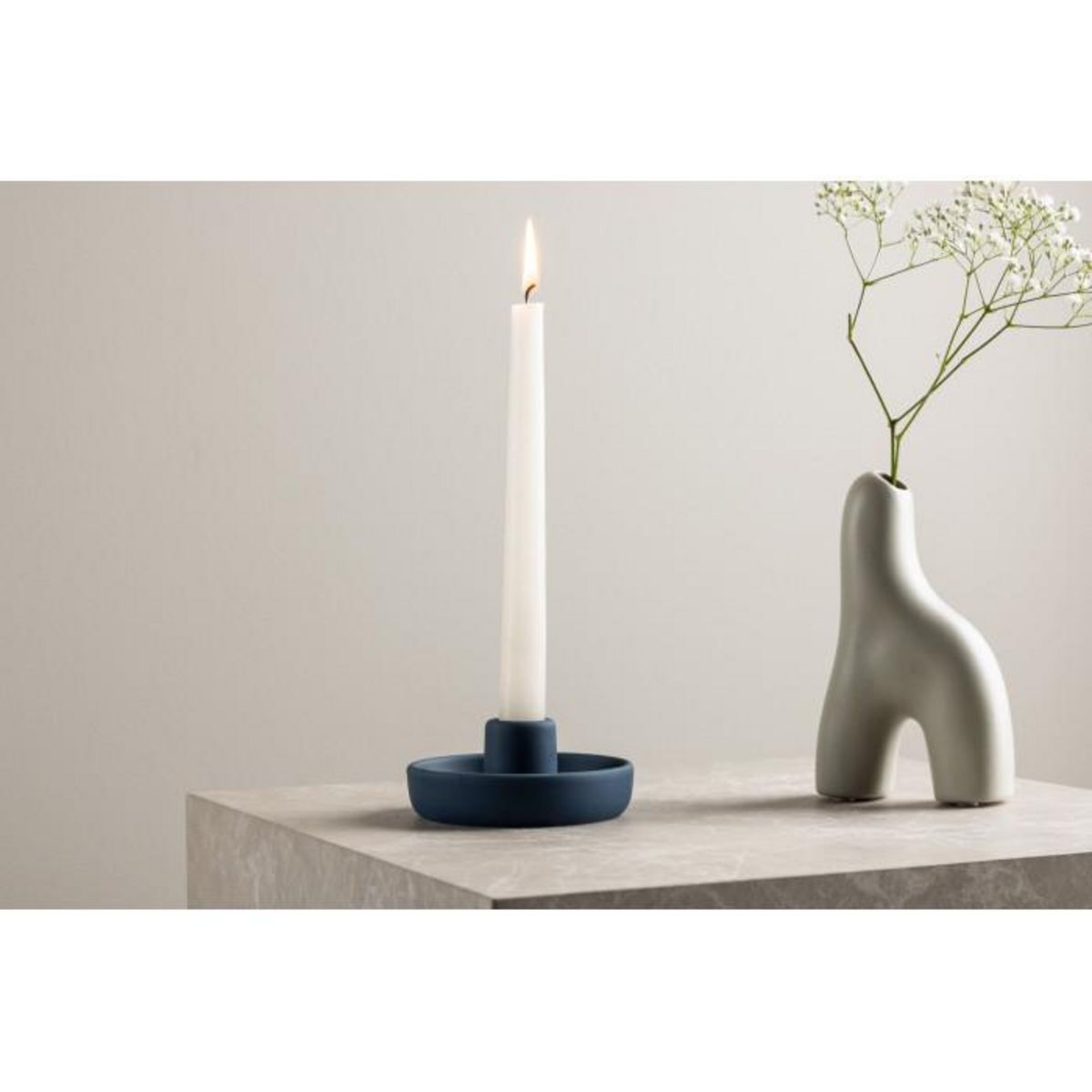 Paris Prix Bougeoir en Céramique  Otis  11cm Bleu Foncé