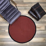 Voir la diapositive 3 : Paris Prix Tapis Rond en Coton  Bord  120cm Terracotta & Noir