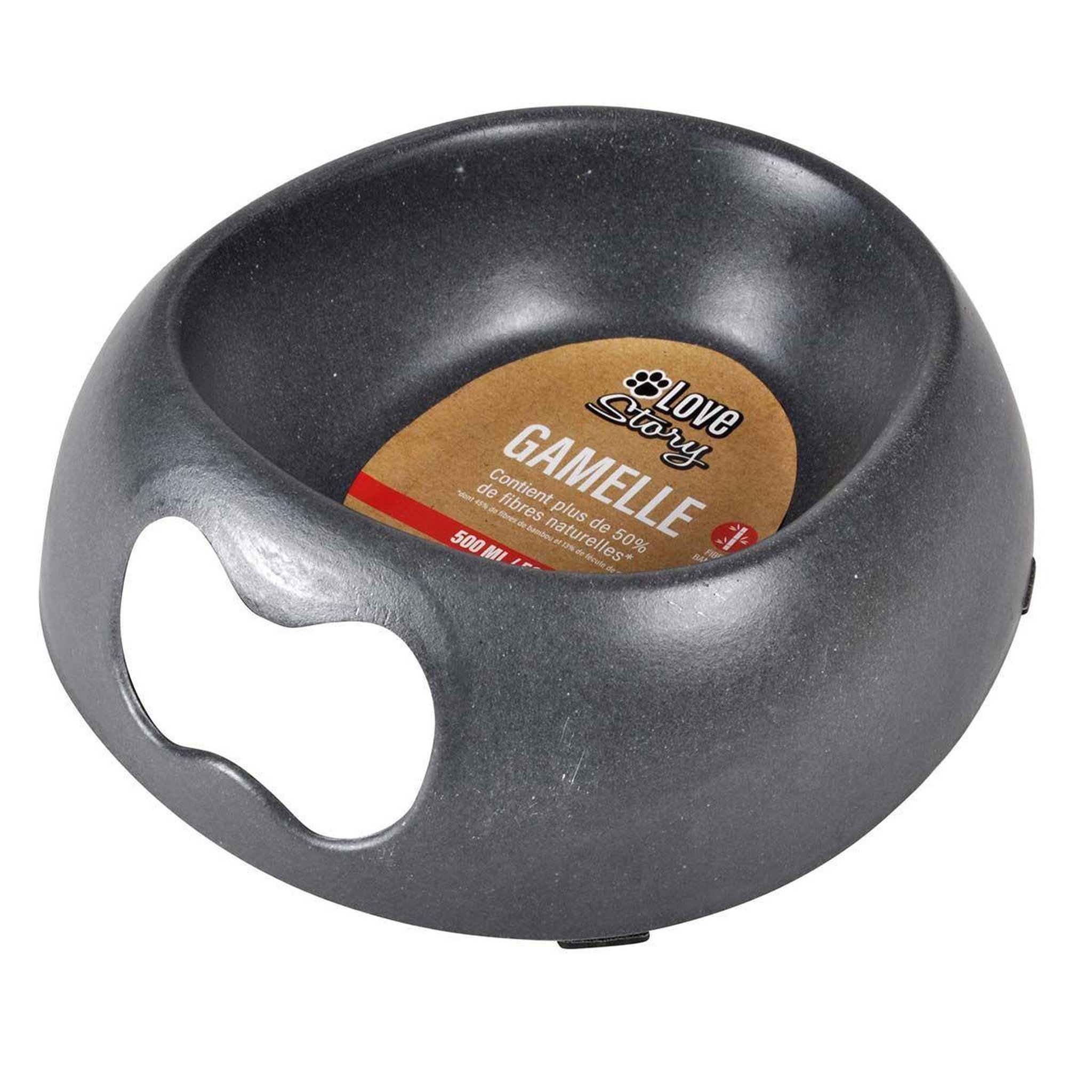 Voir la diapositive 2 : HOMEA Gamelle pour chien & chat  bambou  22cm anthracite