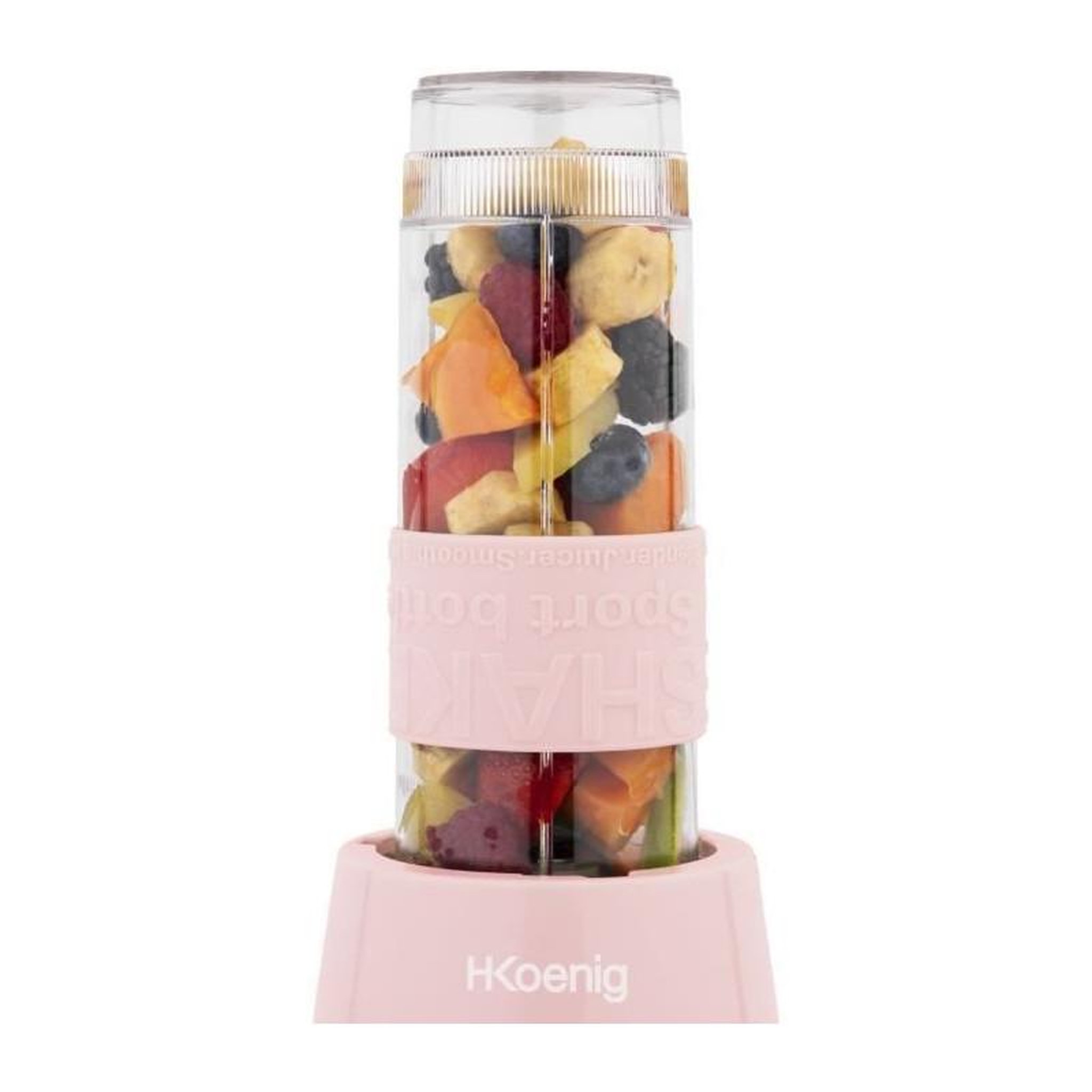 Voir la diapositive 6 : HKOENIG Mini blender - SMOO12 - 300 W - 570 mL - Rose pastel - 2 gourdes incluses