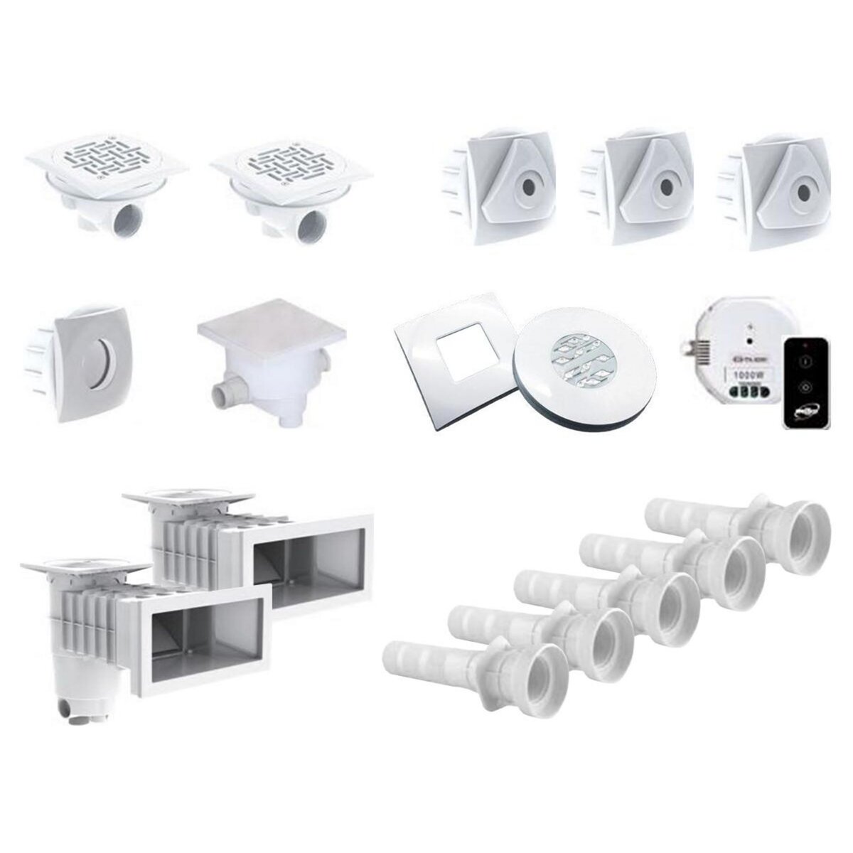 AQUAZENDO Kit pièces à sceller pour piscine 8 x 4 m - AquaZendo